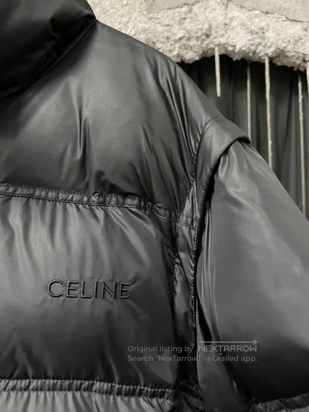 Celine black embroidered logo down jacket. Size S / US 4 / IT 40 - 5 Thumbnail