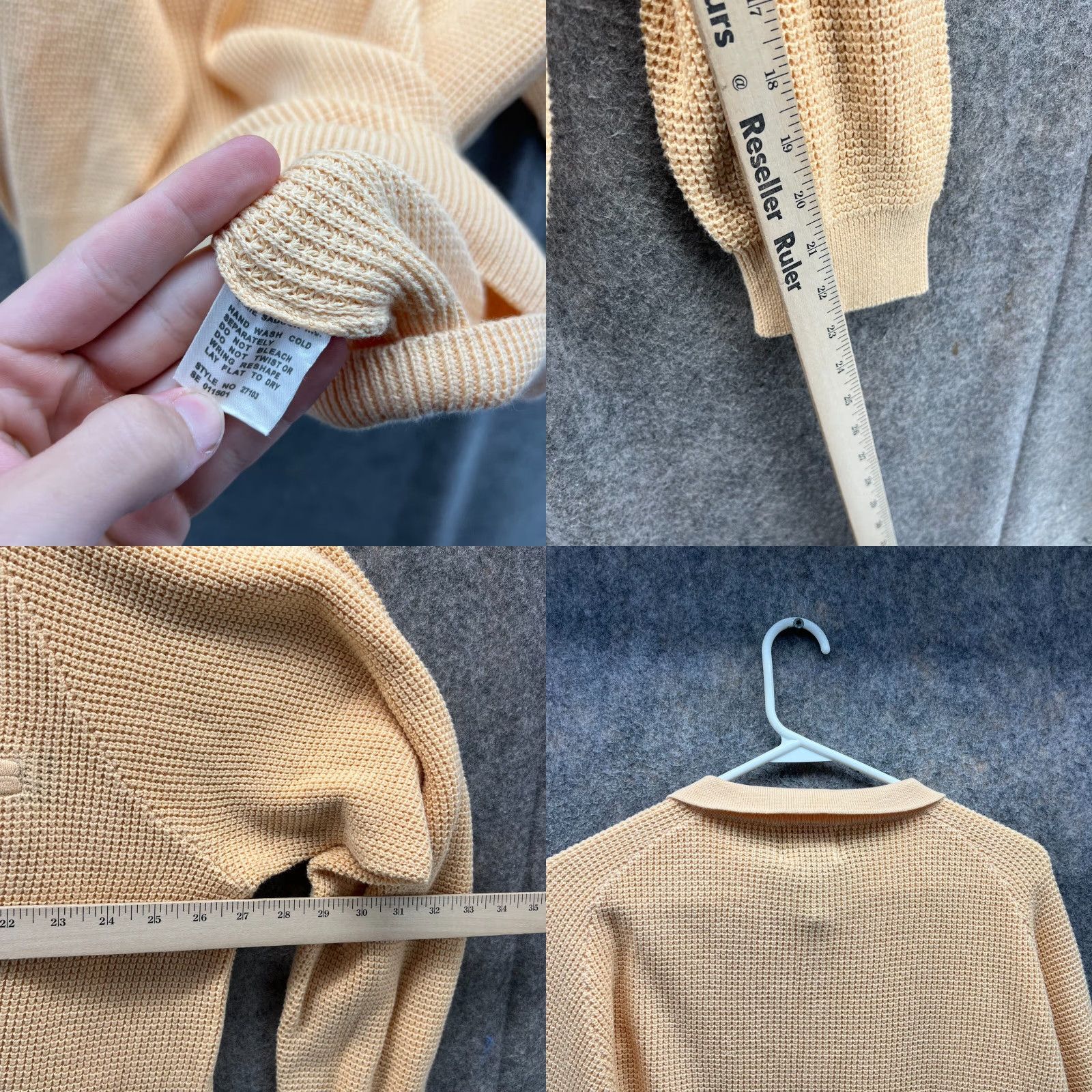 Vintage Jamie Sadock Sweater Mens Large Adult Orange 1/4 Zip Pullover Cotton Knit New Size US L / EU 52-54 / 3 - 8 Thumbnail