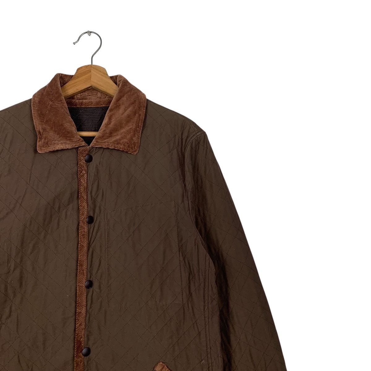Japanese Brand JUNMEN Collared Quilt Snap Button Brown Jacket #2106-C92 Size US M / EU 48-50 / 2 - 5 Thumbnail