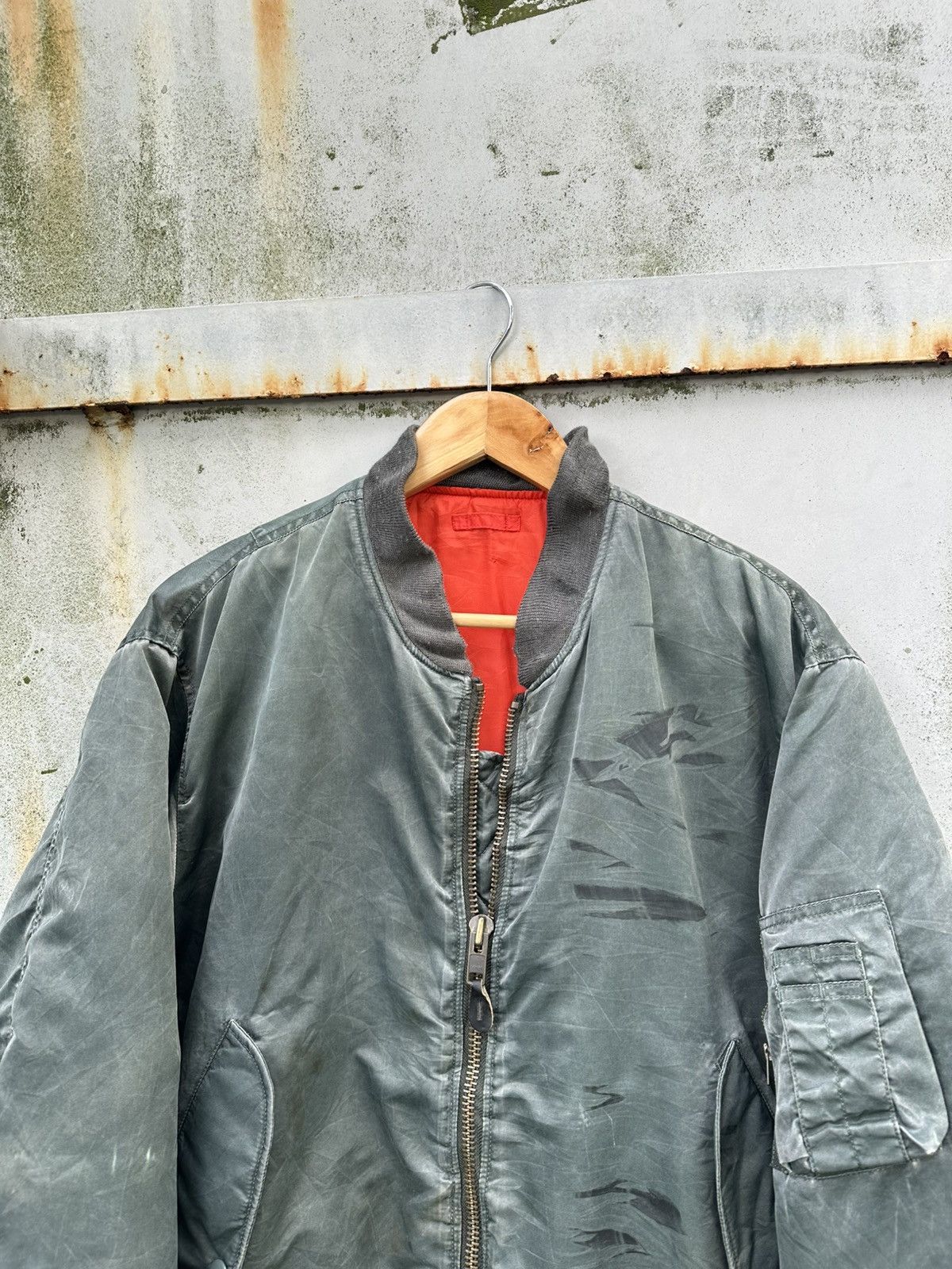 Vintage 🪖Vintage Faded Machope MA-1 Man Intermediate Bomber Jacket Size US M / EU 48-50 / 2 - 3 Thumbnail