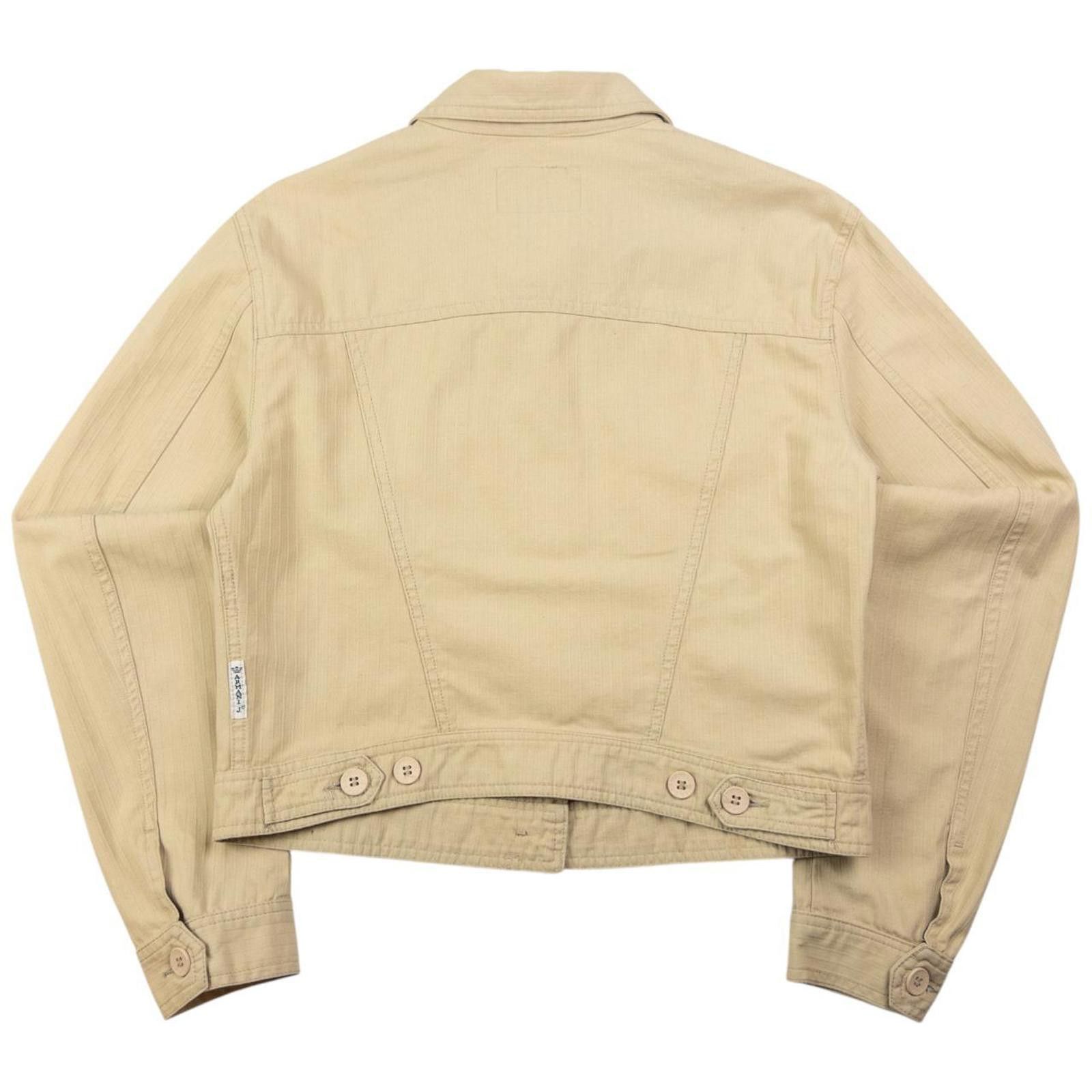 Designer Vintage Armani Jeans Cropped Button Up Jacket Womens Size S Size ONE SIZE - 2 Thumbnail