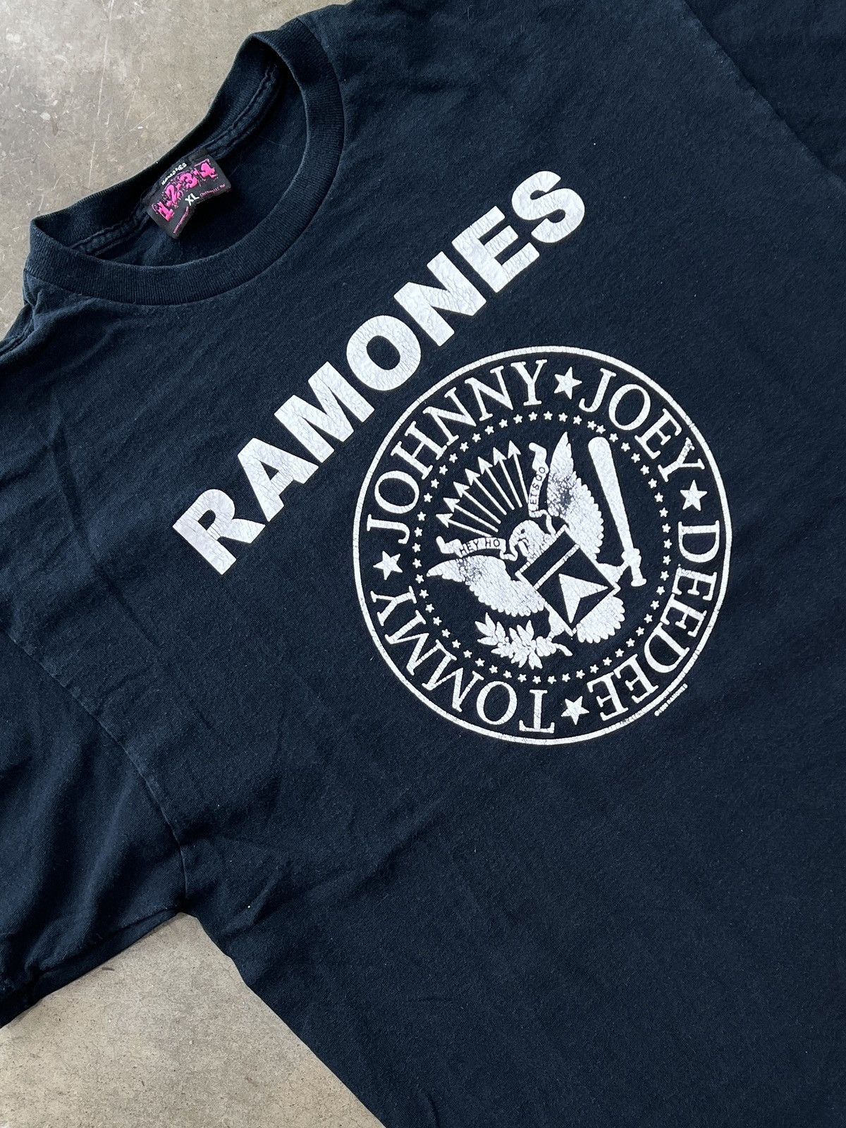 Ramones T-Shirt. Johnny Ramone wearing a Ramones Tee. - Worn Free