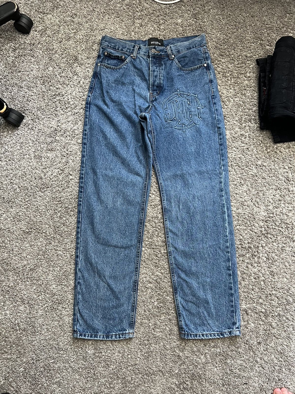 Menace Menace Blue Denim Size US 32 / EU 48 - 2 Thumbnail