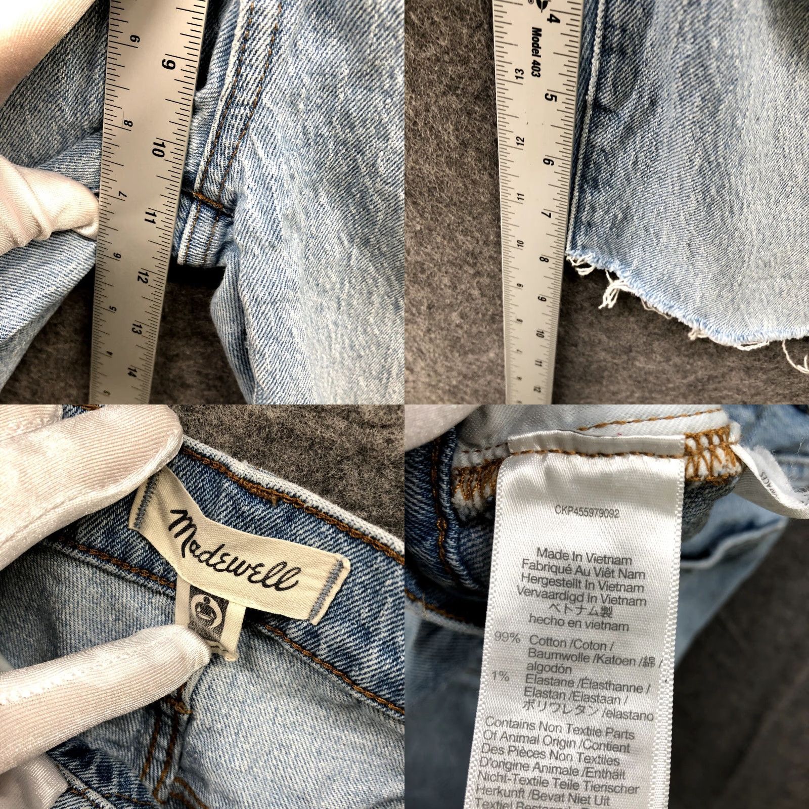 Madewell VINTAGE Madewell Jean Shorts Womens 26 Blue Cut-Off 5-Pocket Design Denim Cotton Blend Mid Rise 8'' Inseam 8" Womens Size 26" / US 2 / IT 38 - 8 Thumbnail