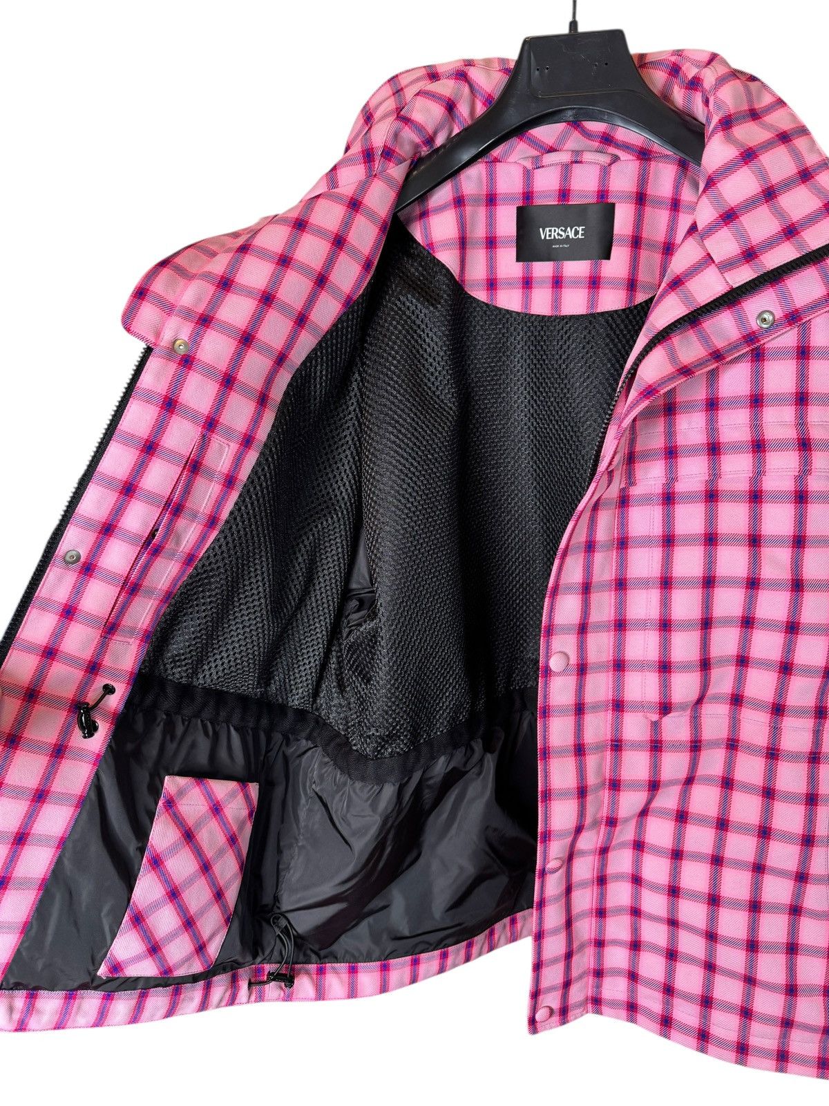 Versace Versace pink check jacket with hidden hood – size M Size US M / EU 48-50 / 2 - 8 Thumbnail