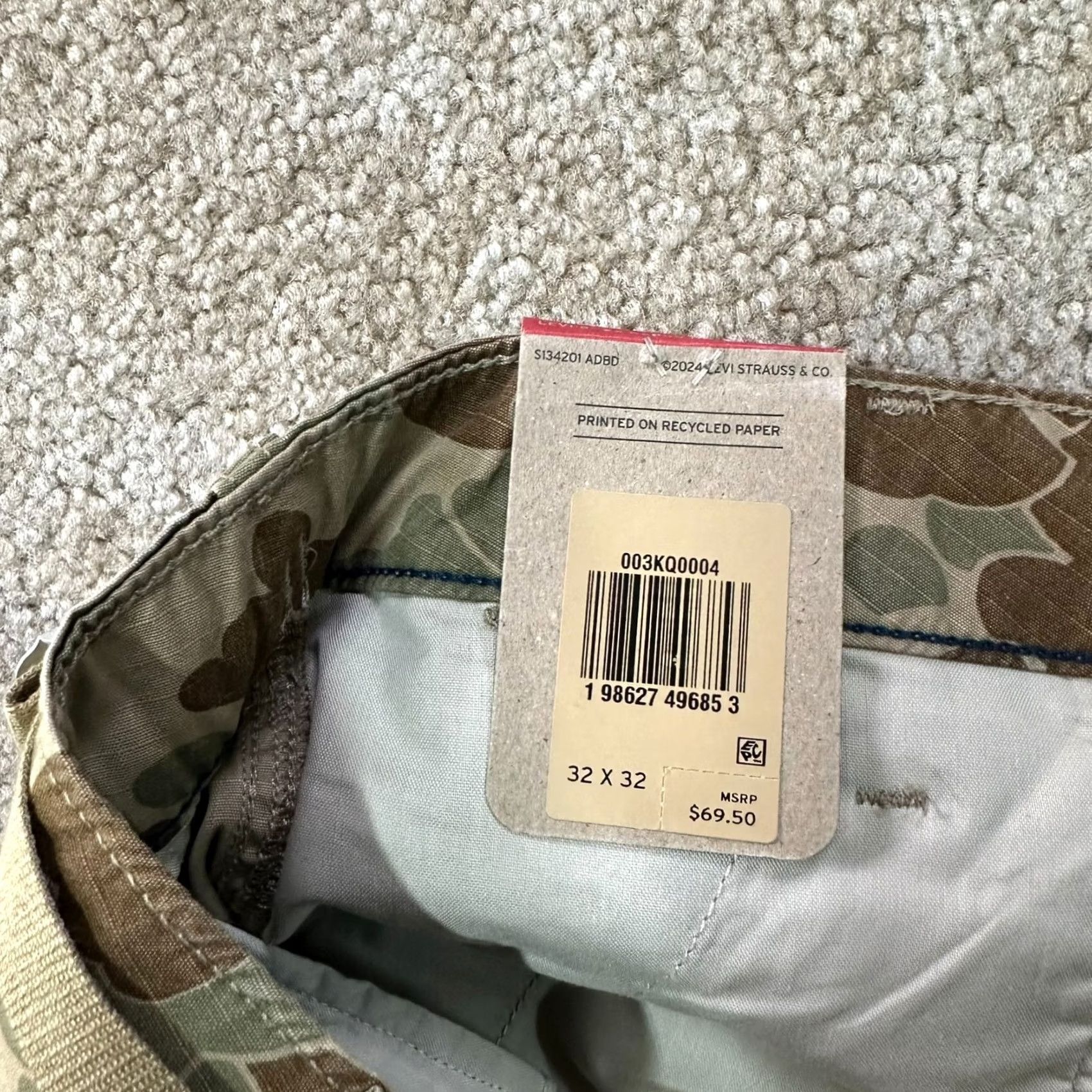 Levi's Levi's Cargo Baggy Pants Mens 32x32 Brown Camouflage Cotton Relaxed NWT Pants Size US 32 / EU 48 - 5 Thumbnail