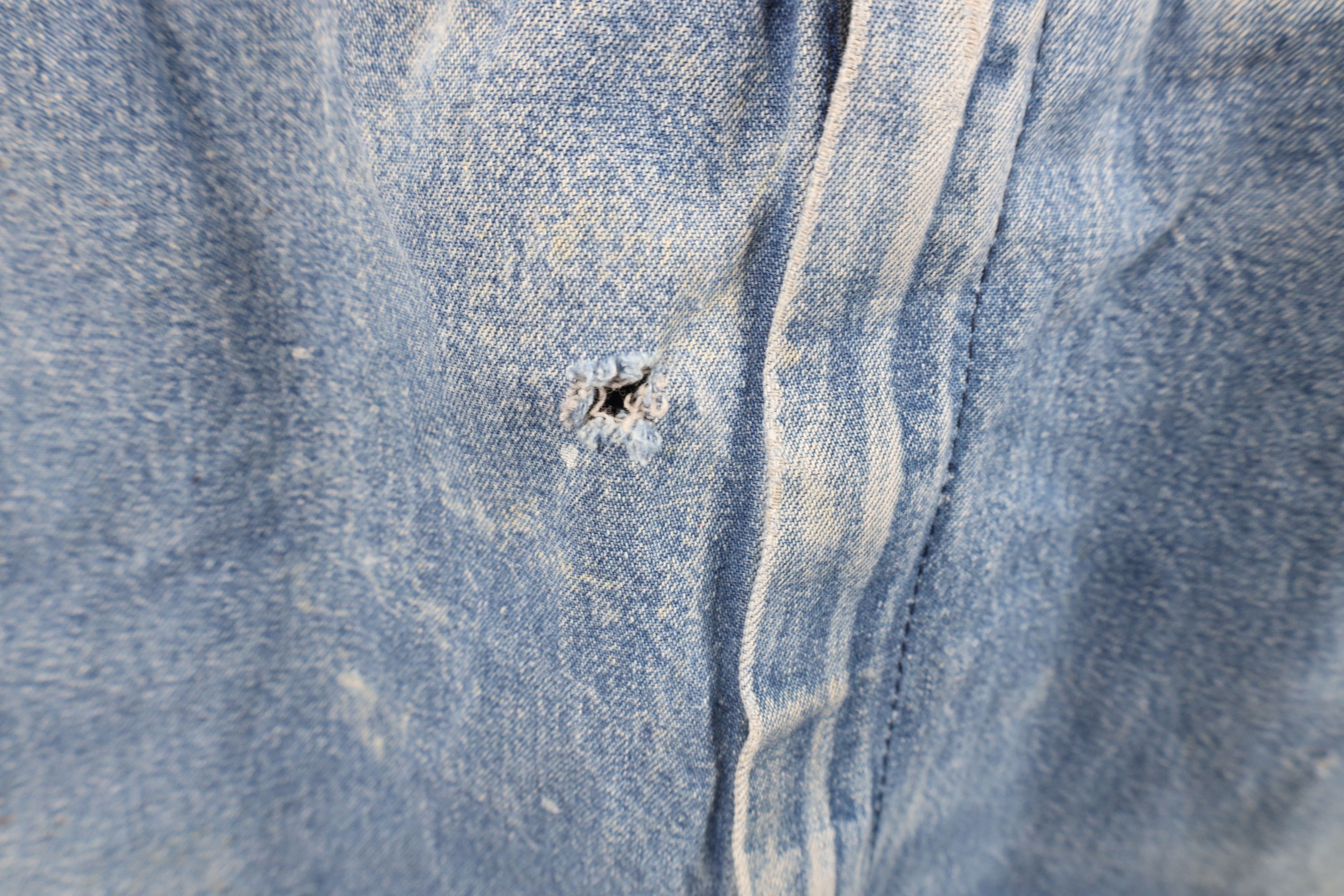Vintage Vintage 90s Streetwear Thrashed Wide Leg Denim Overalls Size US 40 / EU 56 - 4 Thumbnail