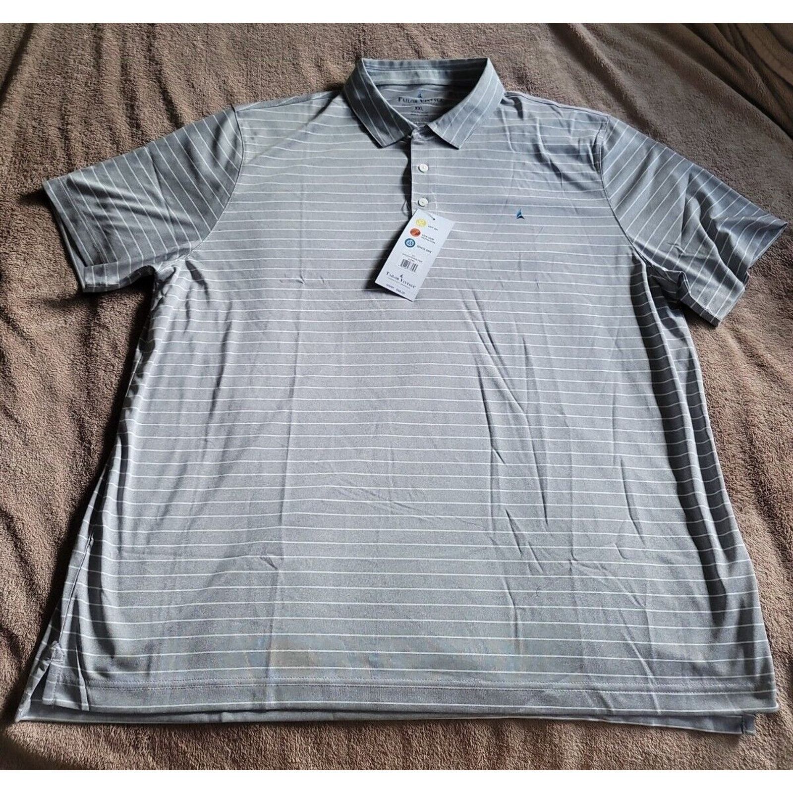 Other Tailor Vintage NWT Mens 2XLarge Polo Heather Stripe Gray Size US XXL / EU 58 / 5 - 1 Thumbnail