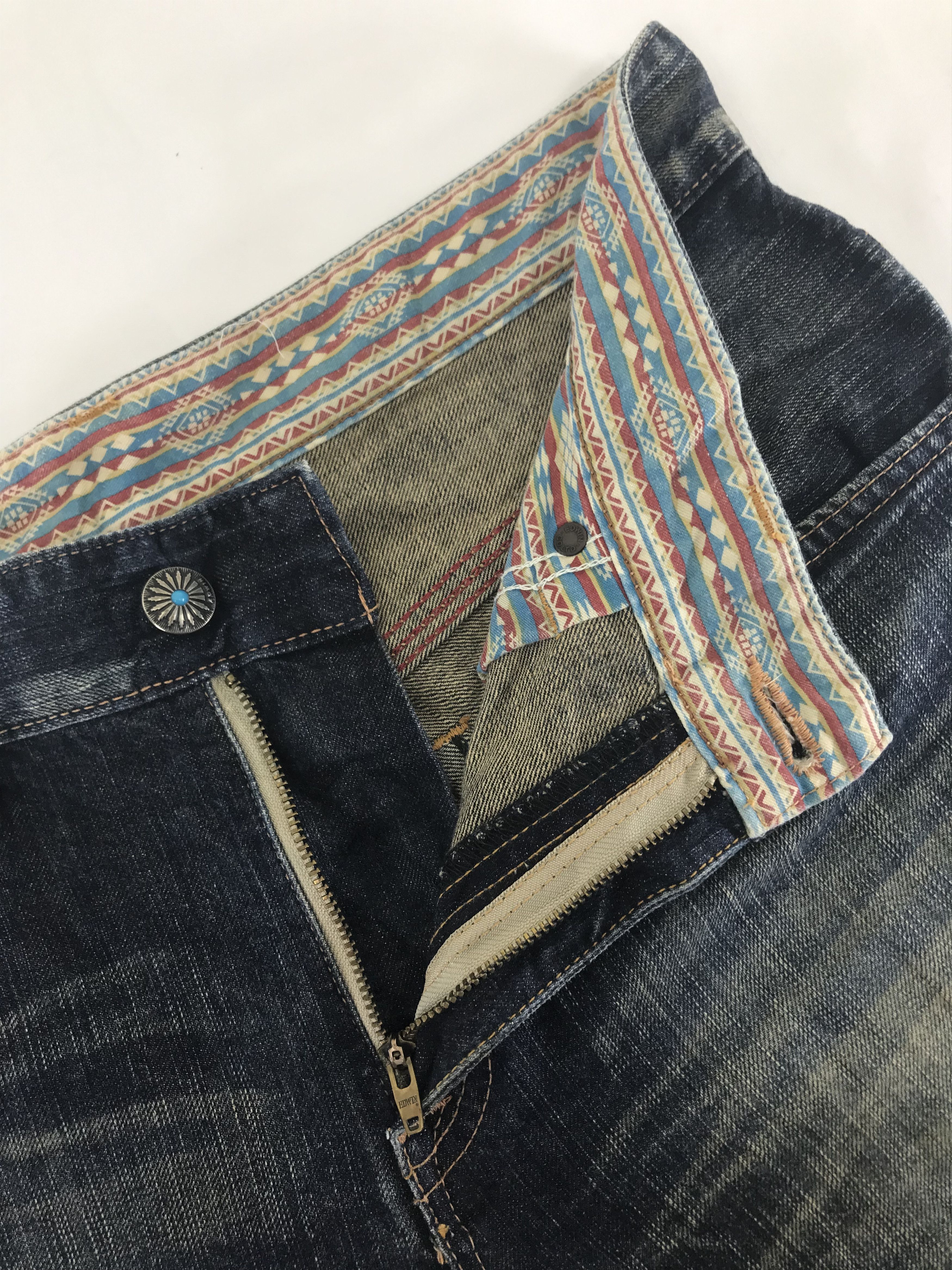 Edwin Vintage Edwin 441 XVS Mud Wash Flare Jeans Distressed Denim Size US 32 / EU 48 - 9 Thumbnail