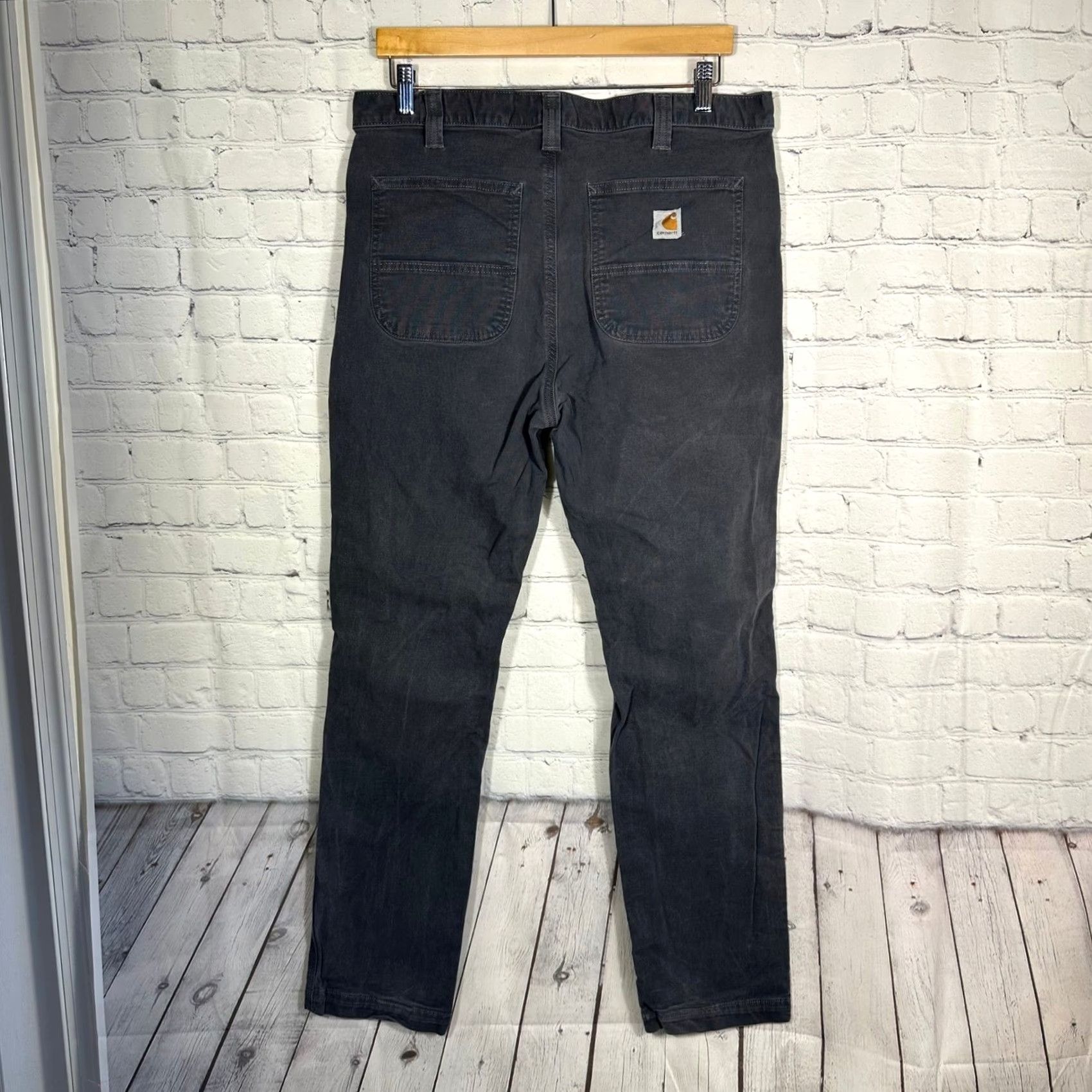 Carhartt Carhartt Mens Pants Canvas Dark Gray Charcoal 34x31 Straight Fit Work Size US 34 / EU 50 - 6 Thumbnail