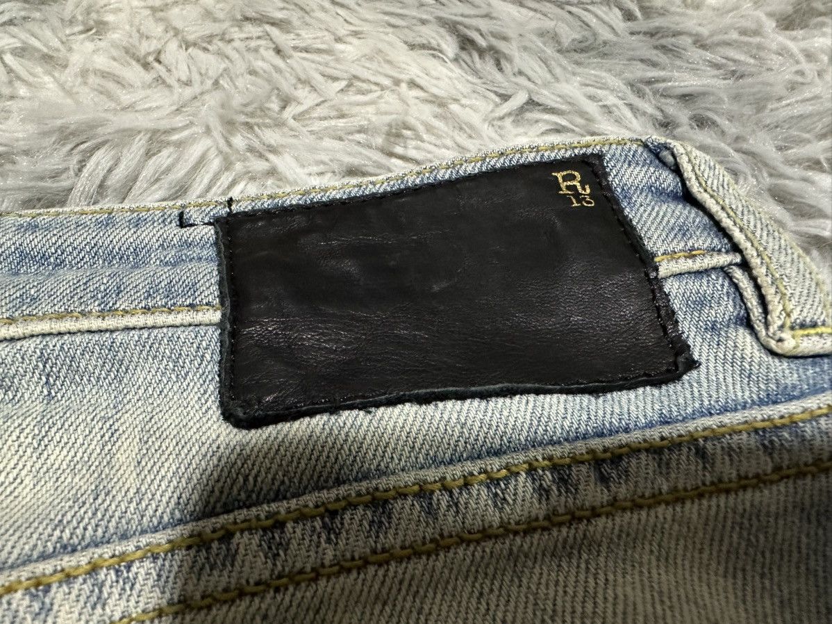 R13 🔥R13 Boy Skinny Denim Distressed Patchwork Size US 31 - 18 Thumbnail