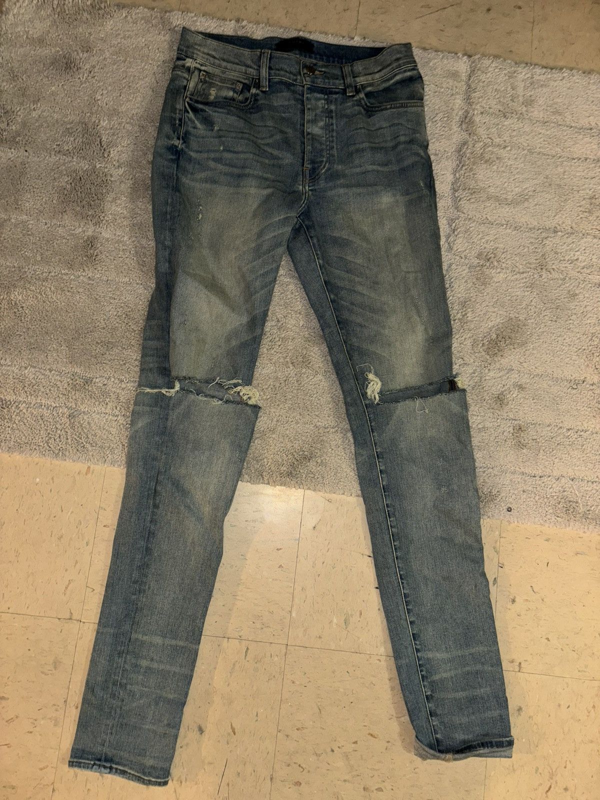 Amiri Mike Amiri Double Slash Distressed Jeans Size US 32 / EU 48 - 2 Thumbnail