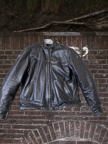 Vintage Moto Biker leather black/purple jacket Very Rare