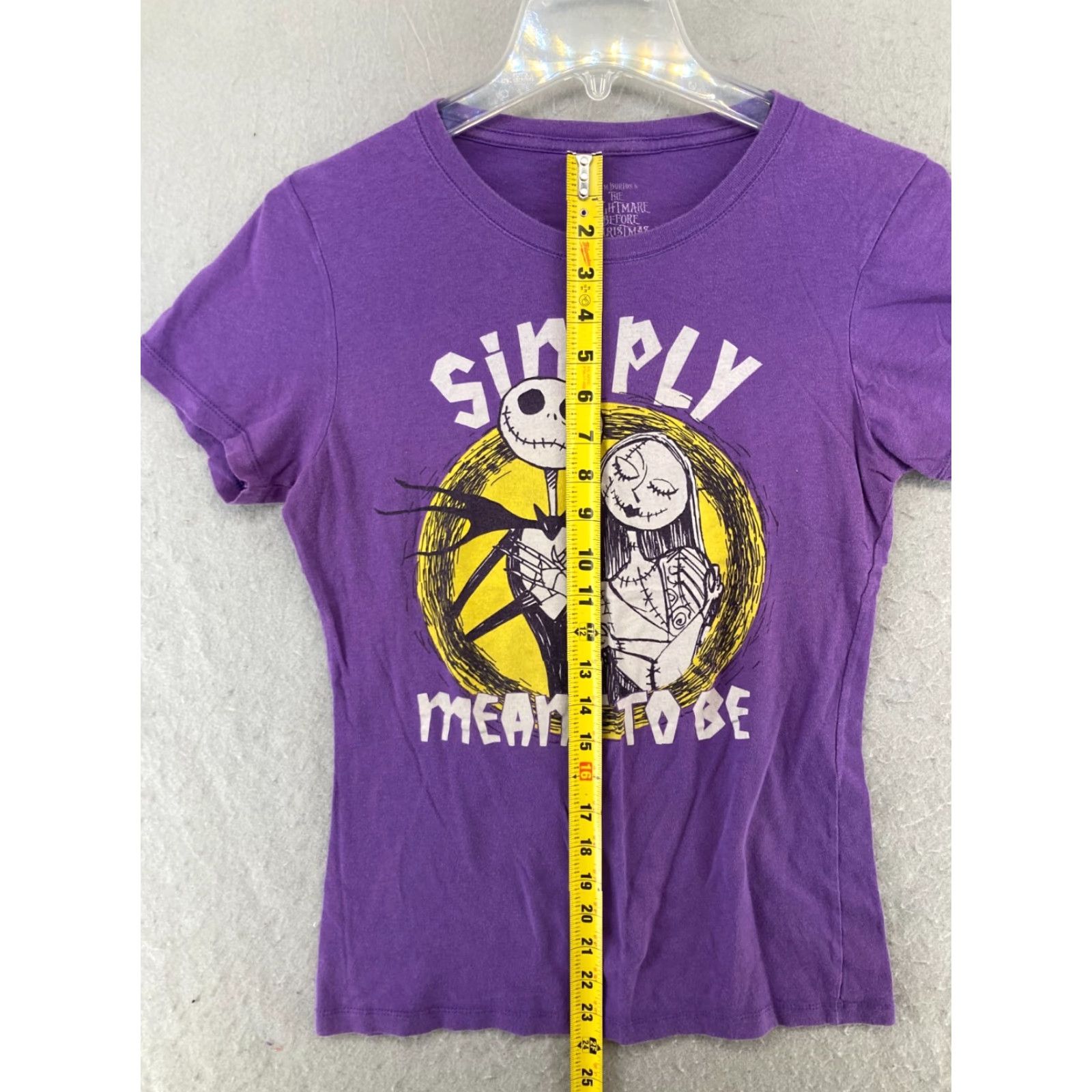 Vintage The Nightmare Before Christmas Women's T-Shirt Medium Purple Graphic Print Jack & Sally Christmas Size M / US 6-8 / IT 42-44 - 3 Thumbnail