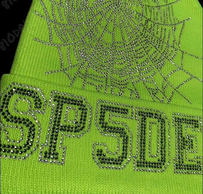 Sp5der Sp5der Rhinestone Web Beanie - Green Size ONE SIZE - 4 Thumbnail