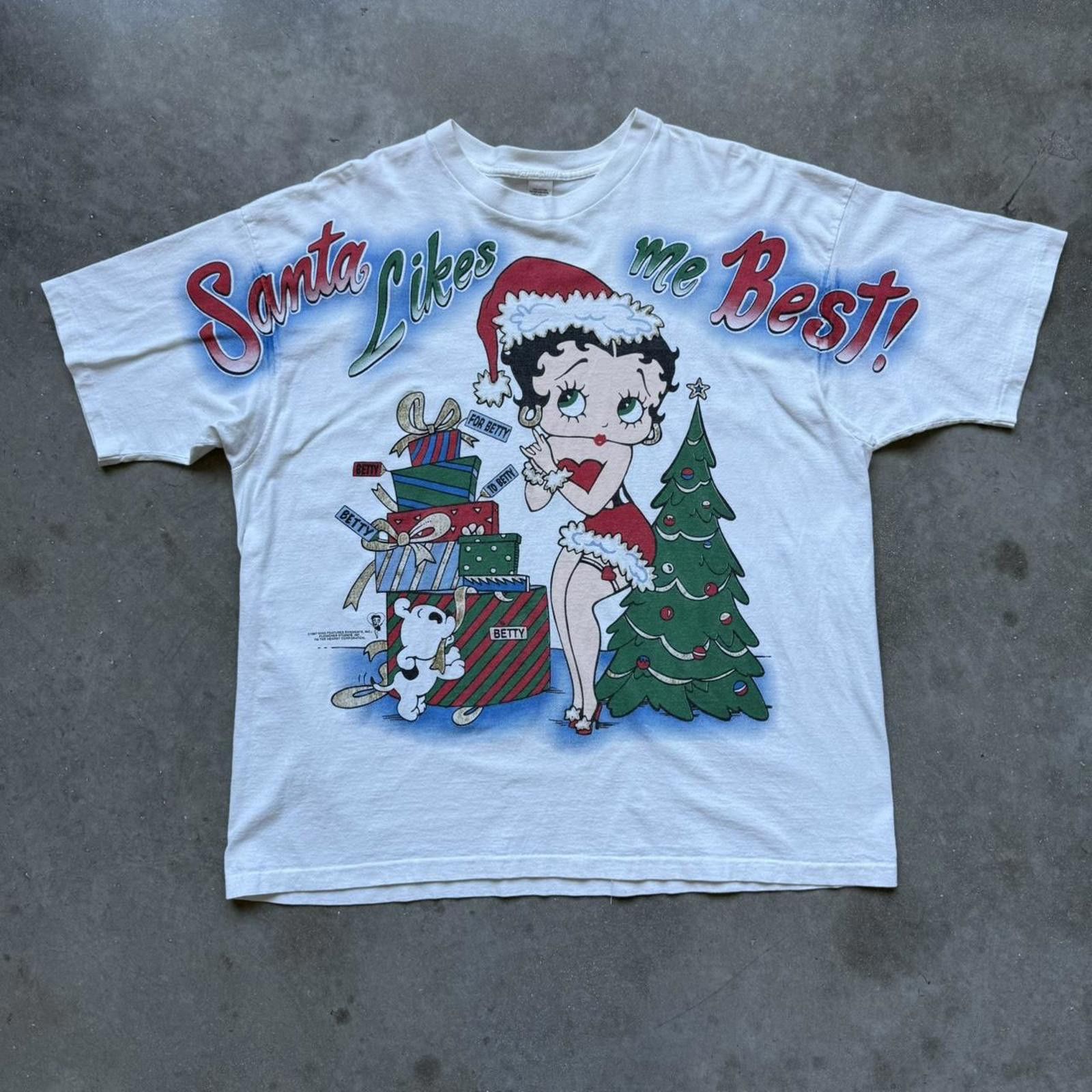 Other Betty Boop Xmas “Santa Likes Me Best!” Vintage 1997 T-shirt Size US XL / EU 56 / 4 - 1 Thumbnail