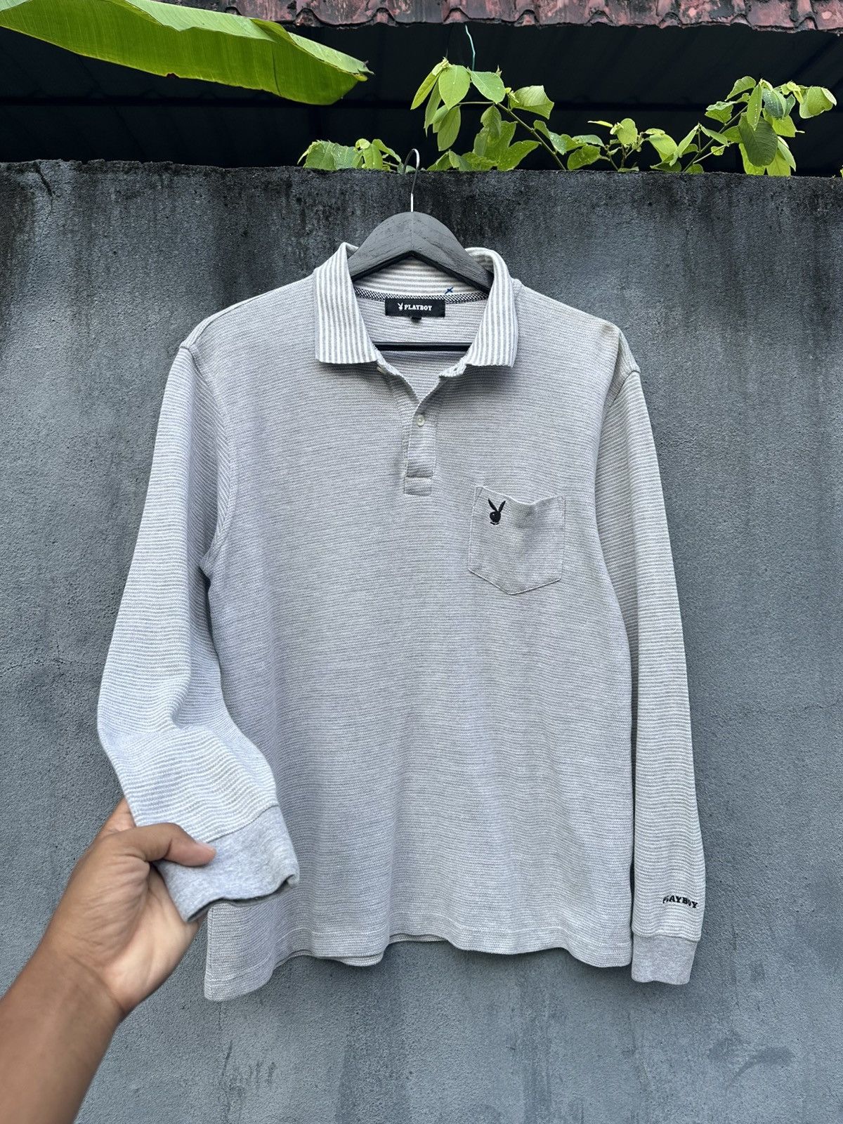 Playboy 👹Vintage Playboy Pullover Botton Long Sleeves Tshirt Size US M / EU 48-50 / 2 - 2 Thumbnail