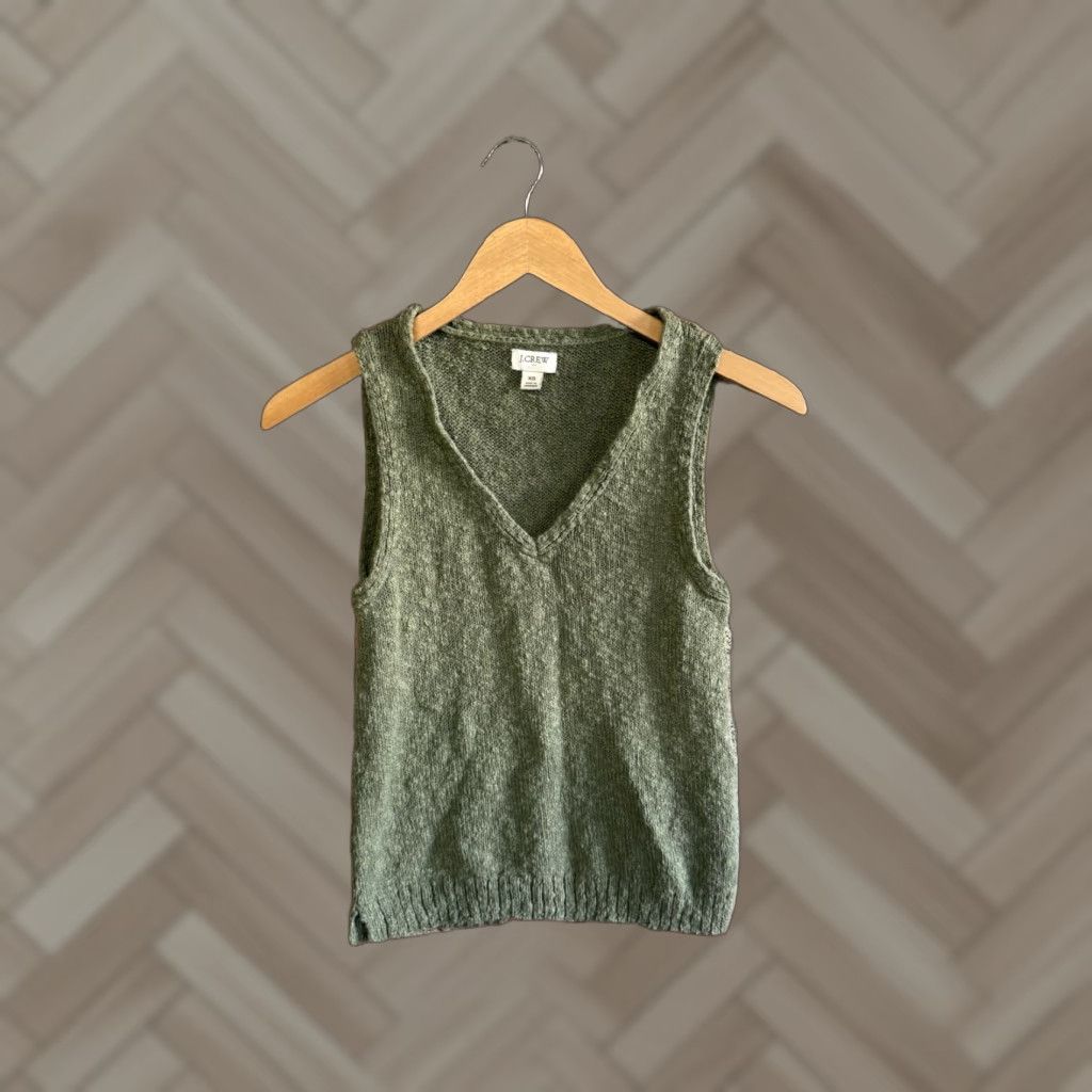 J.Crew J.CREW Womens Green Knit Sleeveless Tank Top Shirt Cropped XS NWOT Size XS / US 0-2 / IT 36-38 - 1 Thumbnail