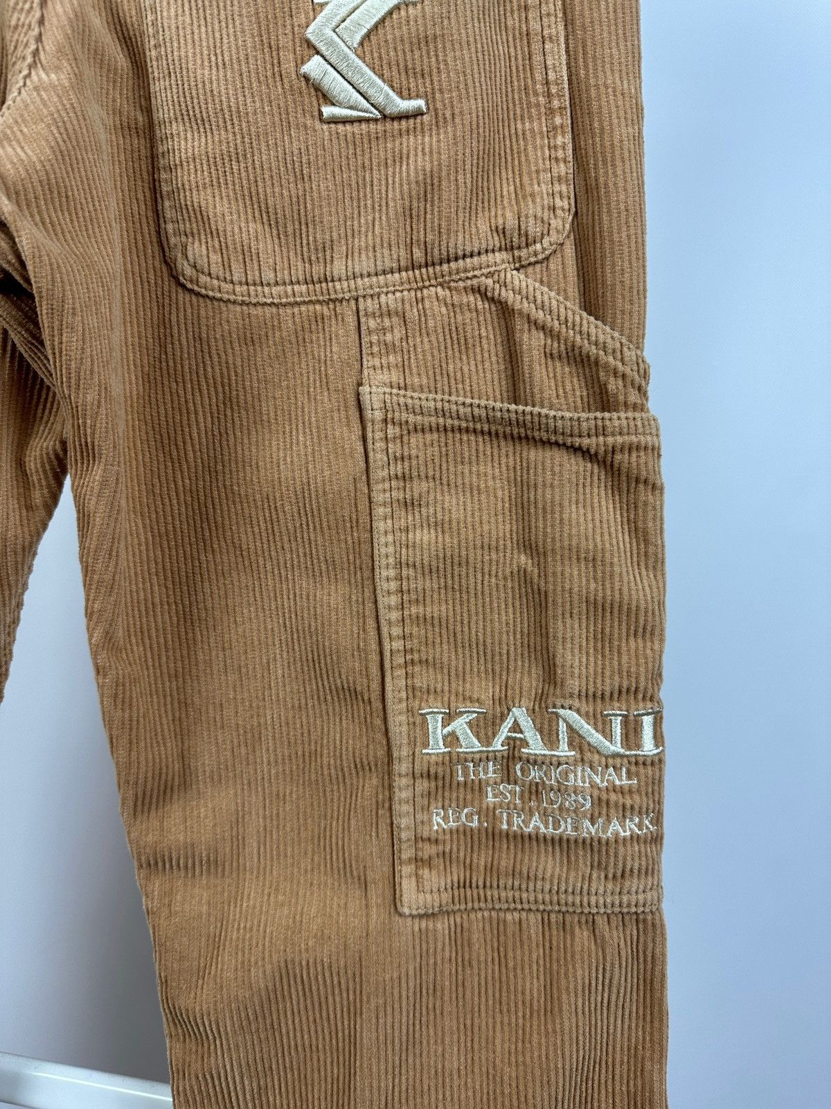 Karl Kani Vintage Karl Kani Corduroy Y2K Rap Baggy Cargo Pants Size US 30 / EU 46 - 9 Thumbnail