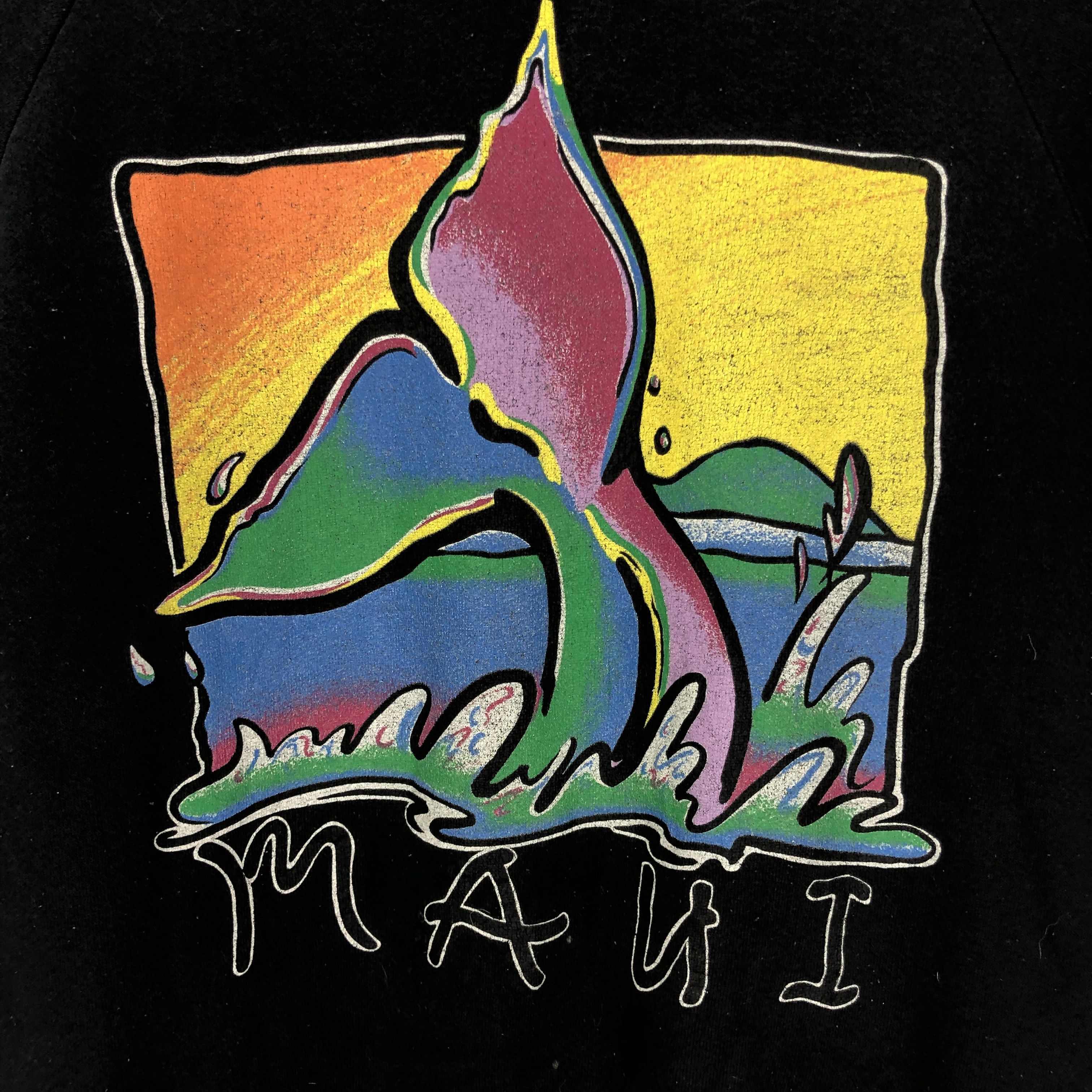 Fruit Of The Loom 90s Vintage MAUI Sweatshirt Nice Design Print #1672/04 Size US M / EU 48-50 / 2 - 2 Thumbnail