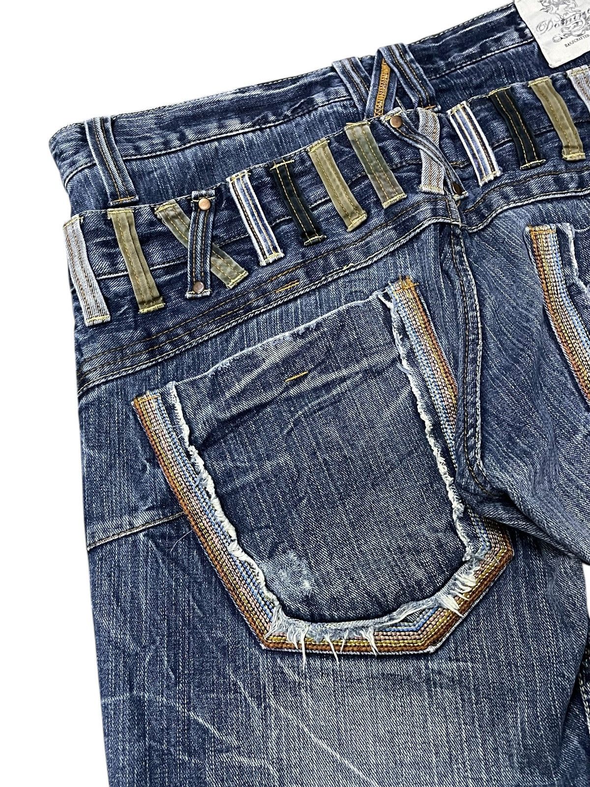 5351 POUR LES HOMMES × Japanese Brand × Tornado Mart DOMINATE Double Waist Spiral Honeycomb Wash Jeans Size US 34 / EU 50 - 18 Thumbnail