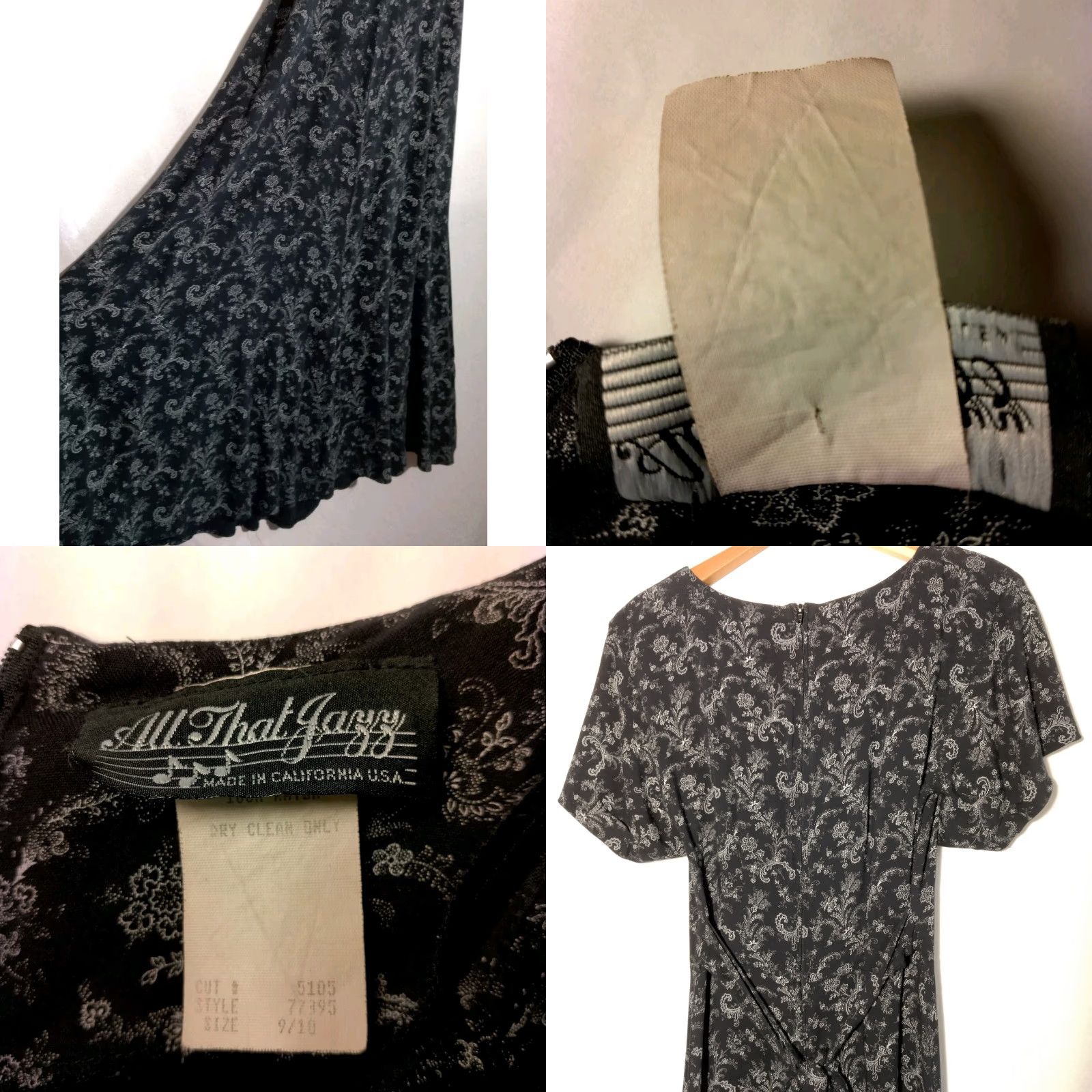 Vintage All That Jazz Dress Long Black Floral Y2K Rayon Vintage Size 9/10 Womens Size M / US 6-8 / IT 42-44 - 8 Thumbnail