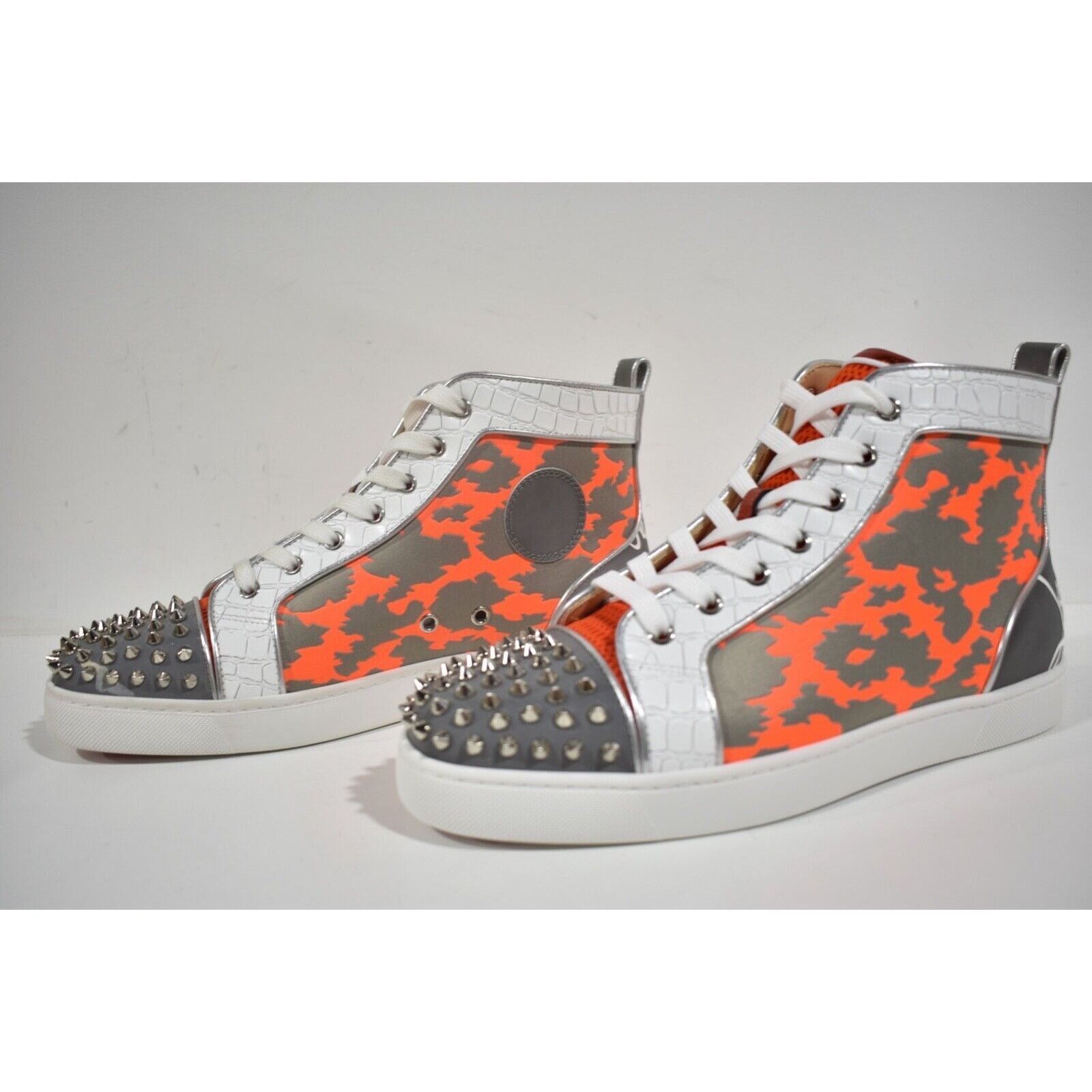 Christian Louboutin Christian Louboutin Flat Reflex Orange High Top Sneaker 42 9 Size US 9 / EU 42 - 9 Thumbnail