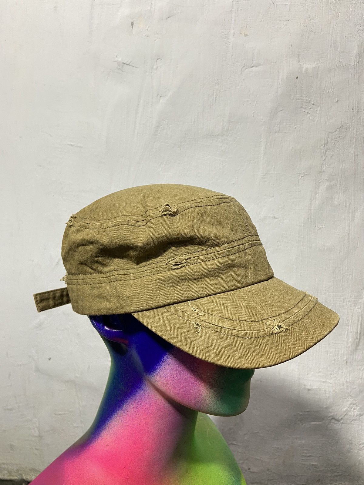 If Six Was Nine × Le Grande Bleu (L.G.B.) × Seditionaries Vintage Cadet Hat Studded Distressed Punk Style Y2K Size ONE SIZE - 6 Thumbnail
