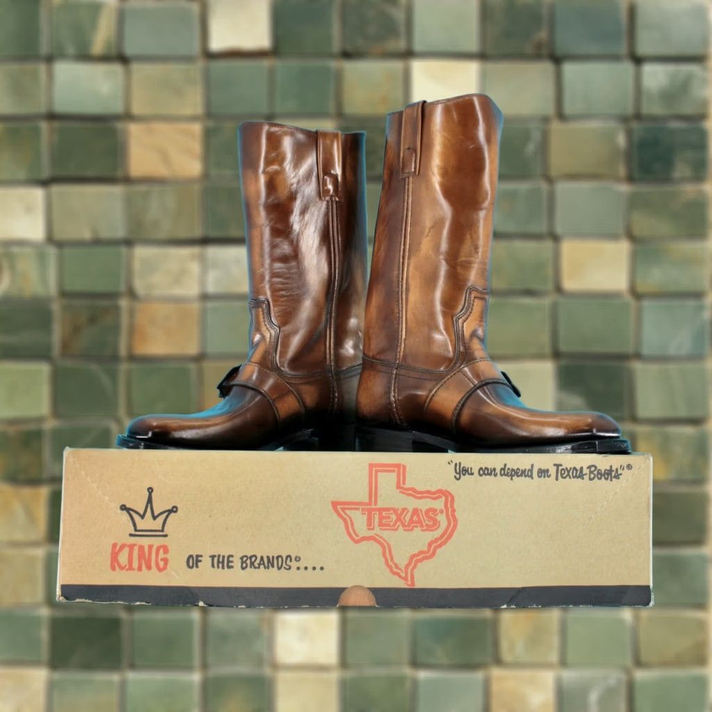 Vintage VINTAGE Texas Boots Brown Sz 6.5 D 70s Engineer Biker Mens Size US 7 / EU 40 - 1 Thumbnail