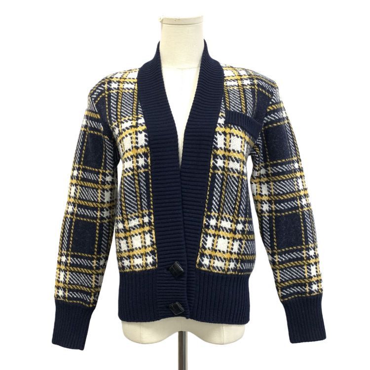 Saint Laurent Paris Saint Laurent Plaid Wool Cardigan Size XS Size XS / US 0-2 / IT 36-38 - 1 Thumbnail