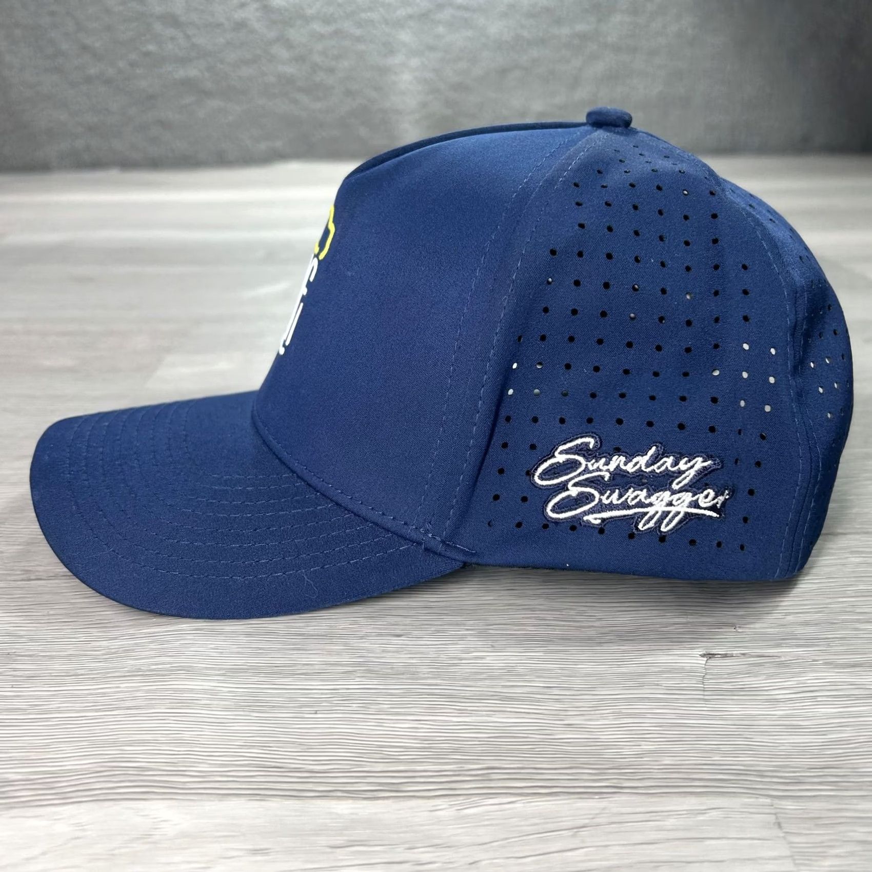 Vintage Sunday Swagger Hat Cap Snap Back Mens One Size Blue Golf Perforated Lightweight Size ONE SIZE - 4 Thumbnail