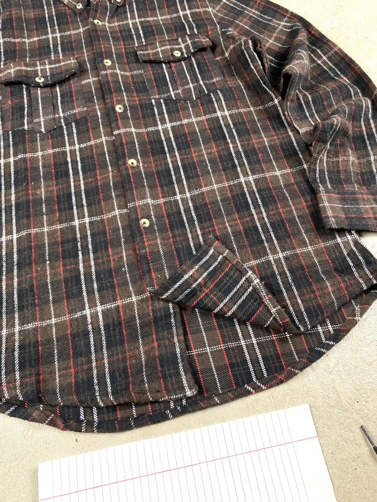 Flannel Brown Vintage Flannel Shirt Checkered Travis Scott Style Size US S / EU 44-46 / 1 - 7 Thumbnail