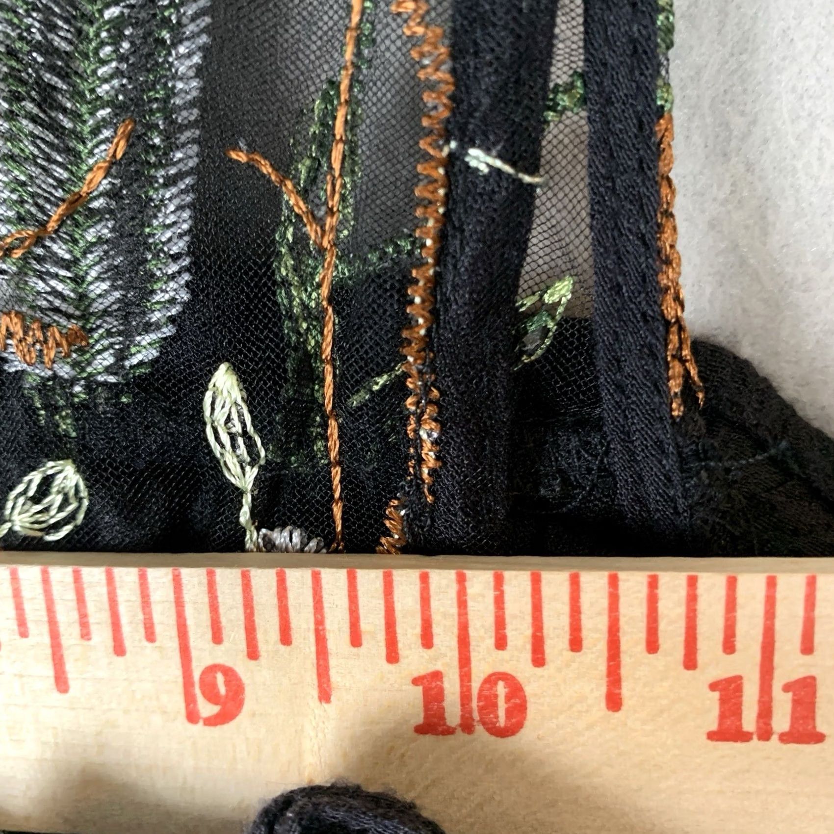 Vintage UMGEE Dress Womens S Black Floral Embroidered Off the Shoulder Gauzy Midi Shift Size S / US 4 / IT 40 - 6 Thumbnail