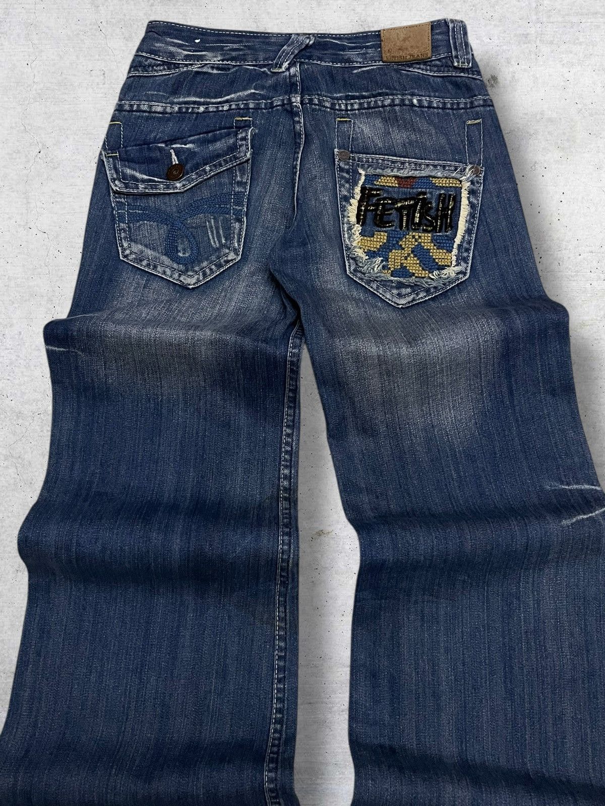Japanese Brand VINTAGE FETISH 1990S OG JAPAN DESIGNER BAGGY WIDE LEG DENIM Size US 26 / EU 42 - 13 Thumbnail