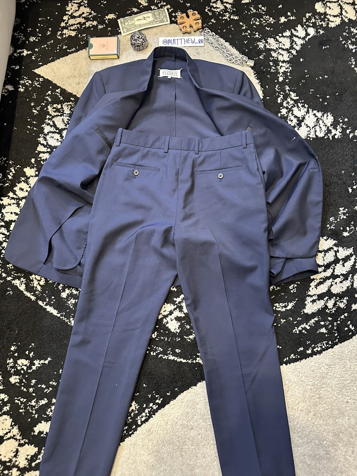 Maison Margiela Maison Margiela Blue Linen Suit Size 36S - 9 Thumbnail