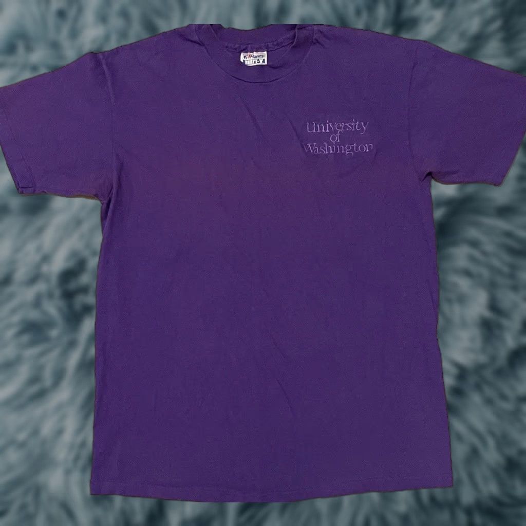 Vintage VINTAGE 90s University of Washington Faded Shirt M Purple Mens T-Shirt College Grunge Track PE Huskies Virginia? Size US M / EU 48-50 / 2 - 1 Thumbnail