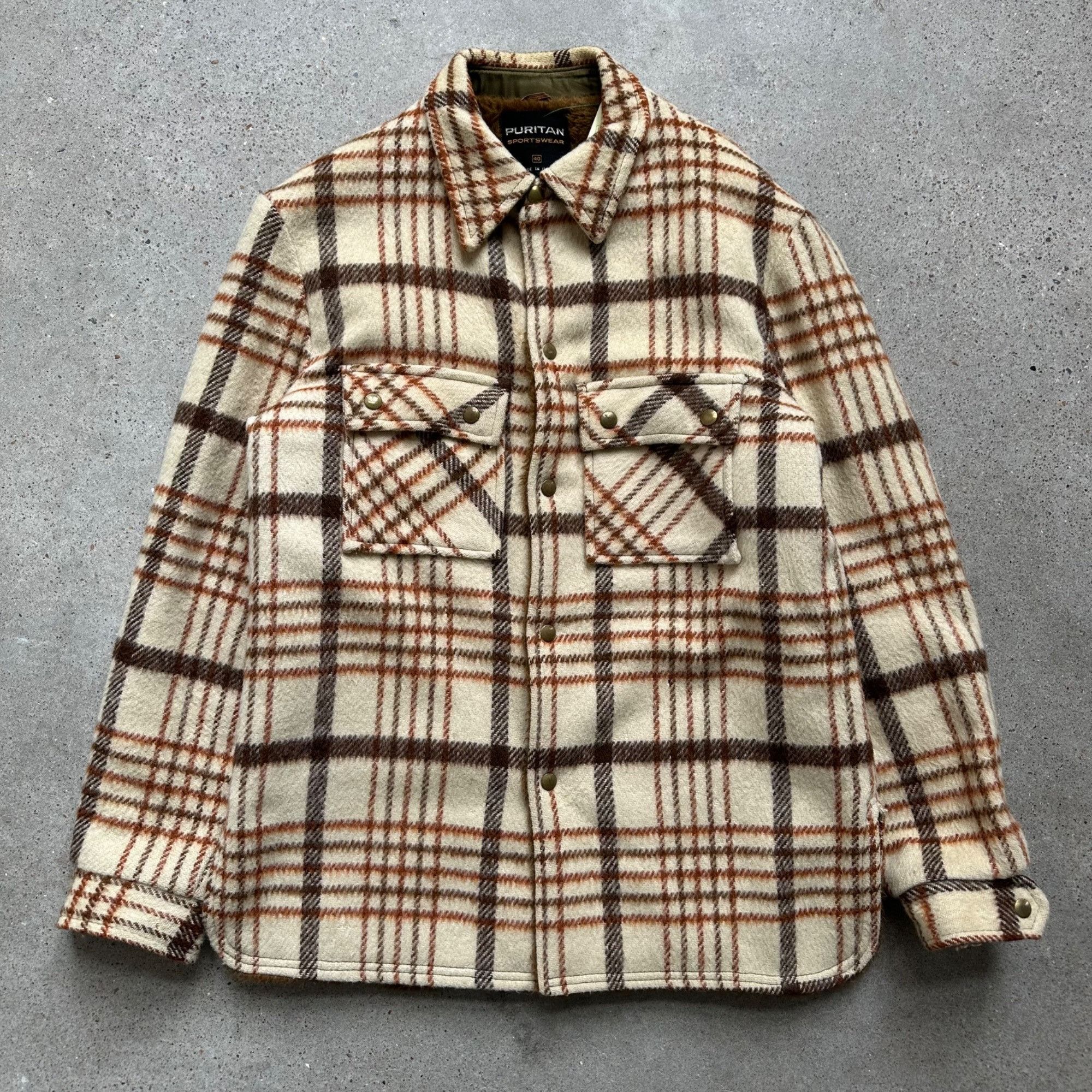 Vintage 60s Puritan Heavyweight Sherpa Lined Flannel Jacket