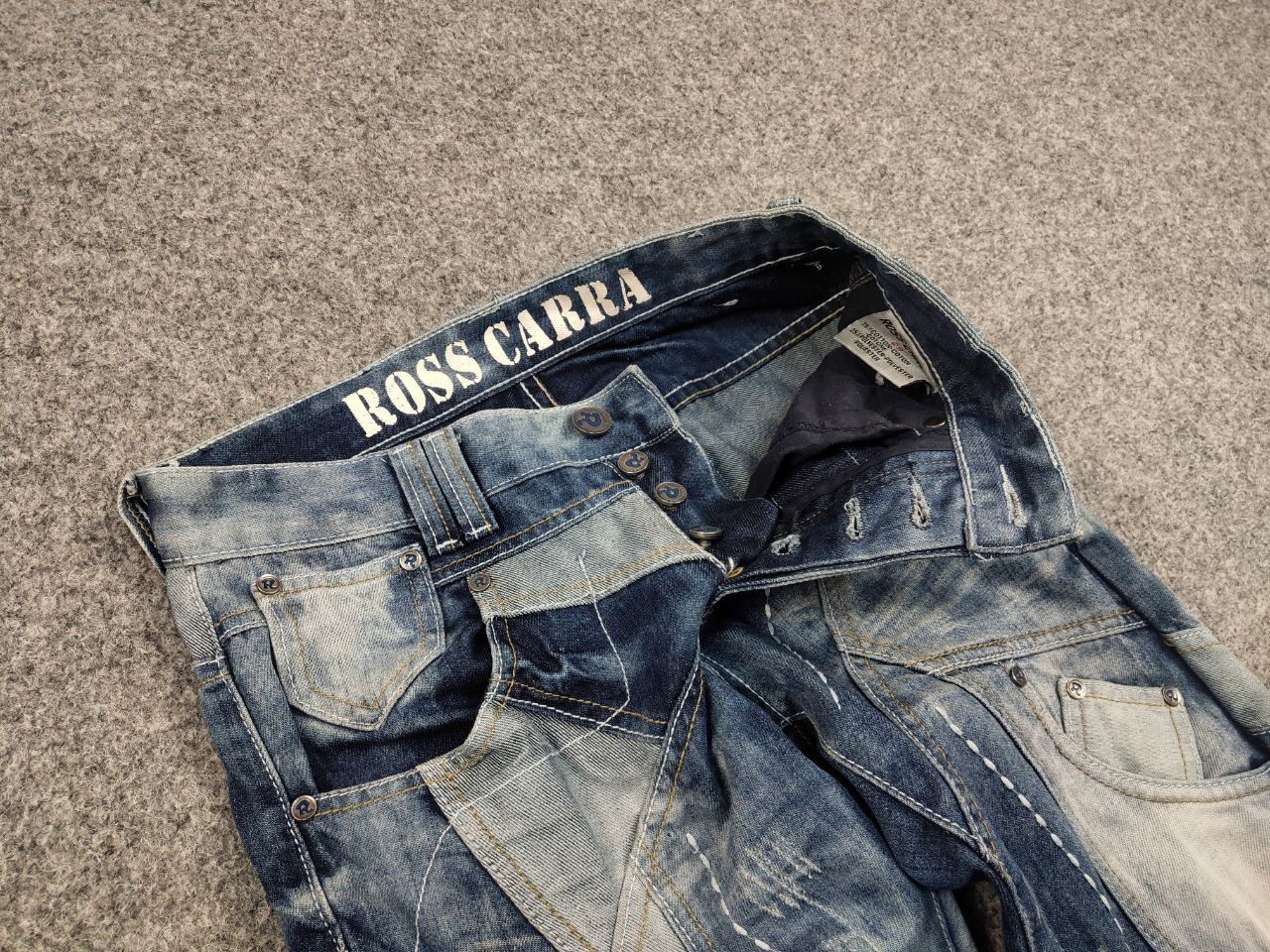 Japanese Brand × Vintage Vintage Japan Ross Carra Cargo Faded Denim Jeans Y2K Style Size US 30 / EU 46 - 11 Thumbnail