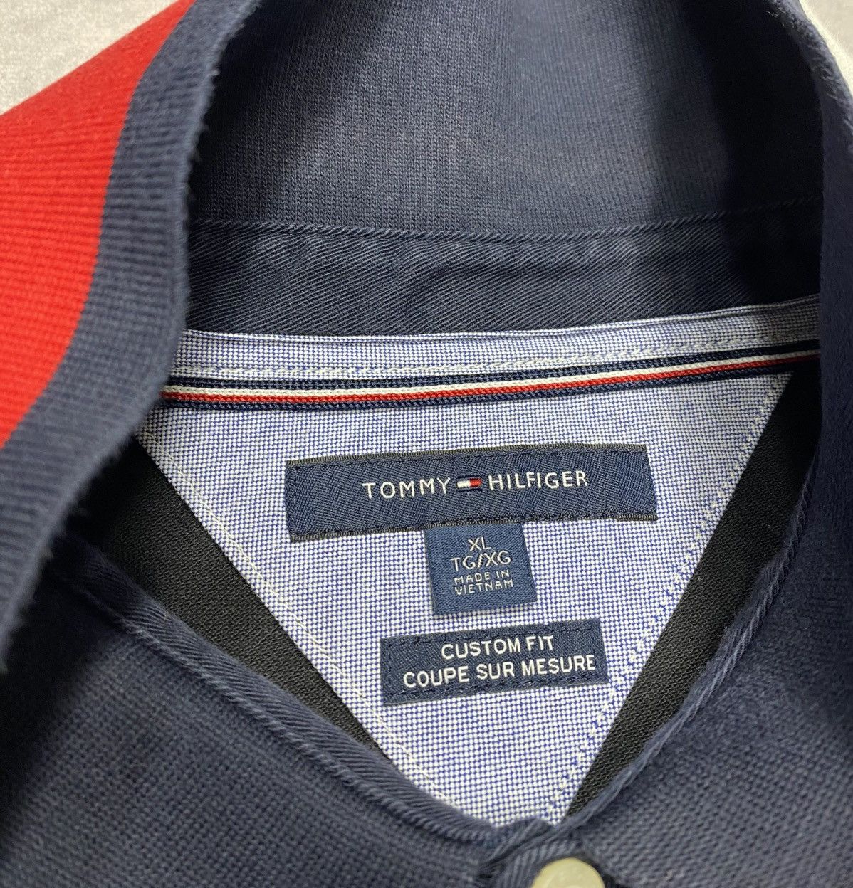 Tommy Hilfiger Vintage Tommy Hilfiger Striped Mandarin Collar Polo Shirt Size US XL / EU 56 / 4 - 3 Thumbnail