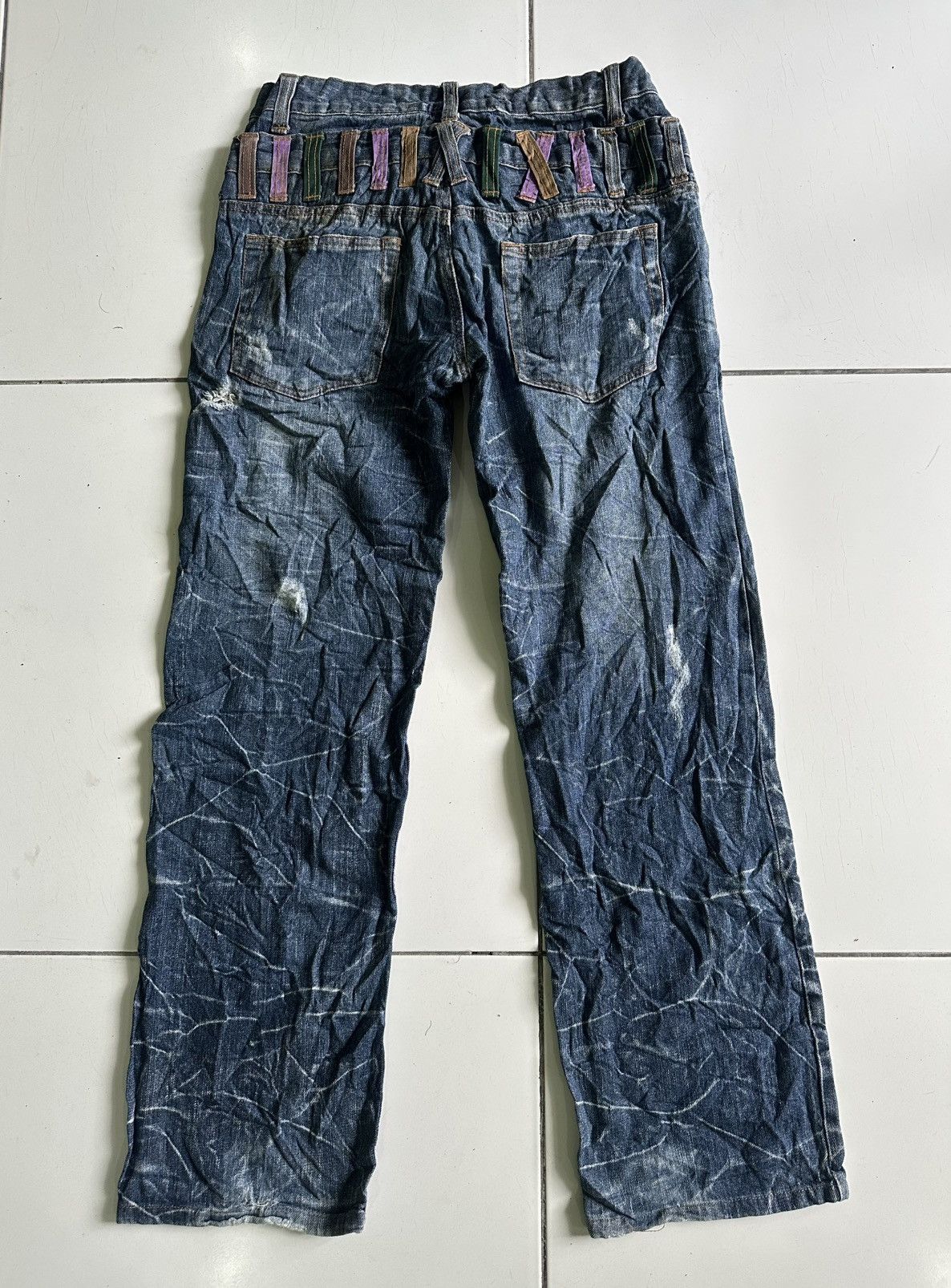 Japanese Brand Vintage Nylaus clothing Waist Distressed Denim blue Size US 33 - 2 Thumbnail