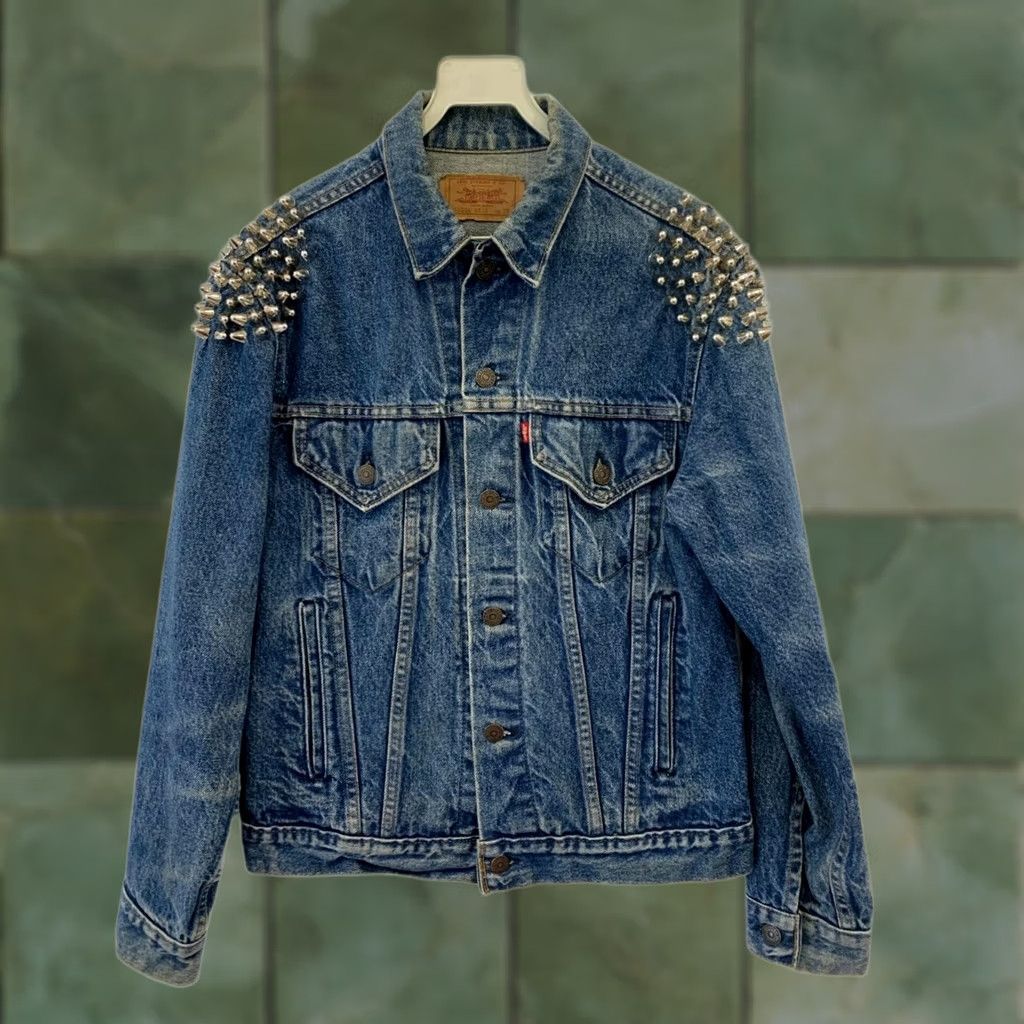 Levi's VINTAGE Levi’s 70506 Denim Jacket Rock Spiked Shoulders USA Made S Men Blue Denim Jacket 70506 Rock Mens Small Size US S / EU 44-46 / 1 - 1 Thumbnail
