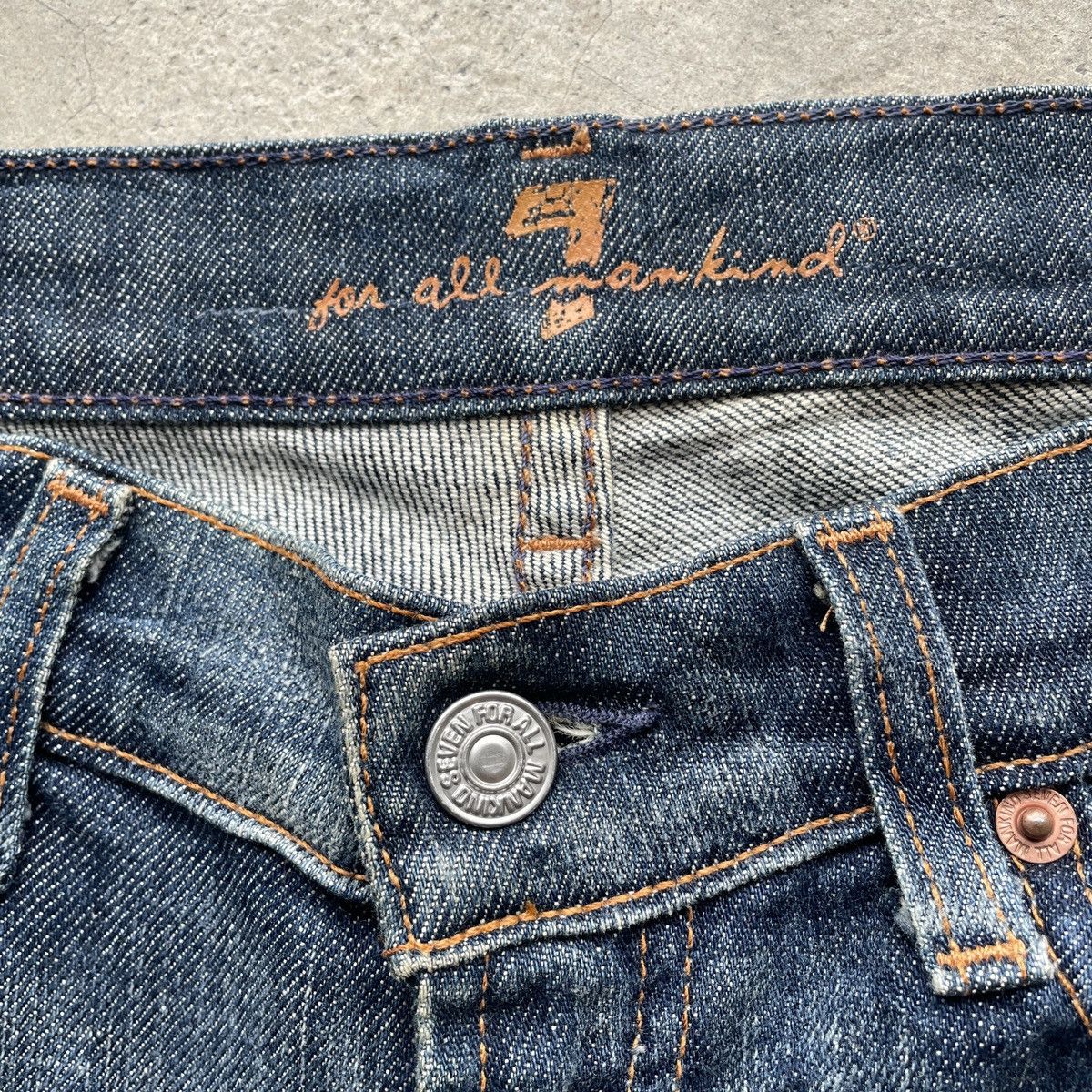 7 For All Mankind × Jean Vintage 7 For All Mankind USA Flare Faded Jeans Pants W29 Size US 29 - 6 Thumbnail