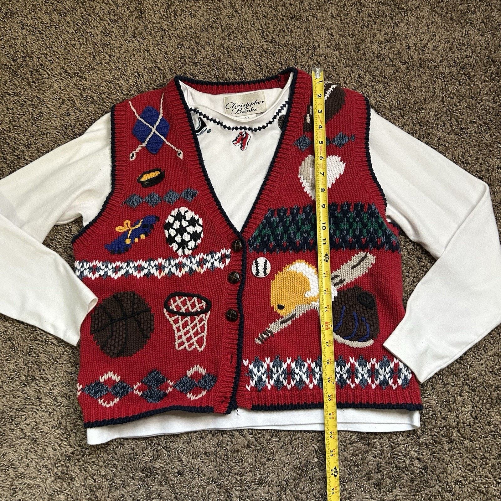 Other Vintage Christopher & Banks Embroidered Sports Vest/Shirt Lg Size L / US 10 / IT 46 - 17 Thumbnail