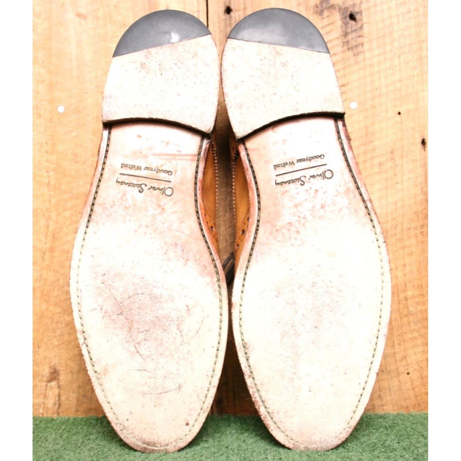 Oliver Sweeney VINTAGE Oliver Sweeney Saunders Derby Shoes Tan Leather Wingtip Goodyear Welted Mens 10.5 US 11.5 Size US 11 / EU 44 - 7 Thumbnail
