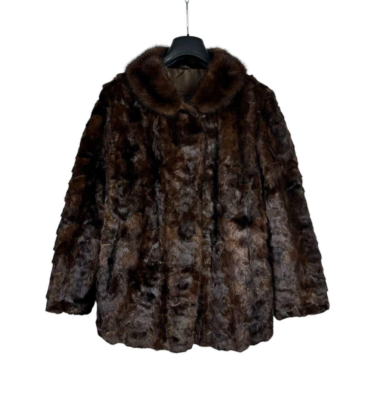 Handmade Brown Real Mink Fur Coat Jacket Size Large Size L / US 10 / IT 46 - 18 Thumbnail