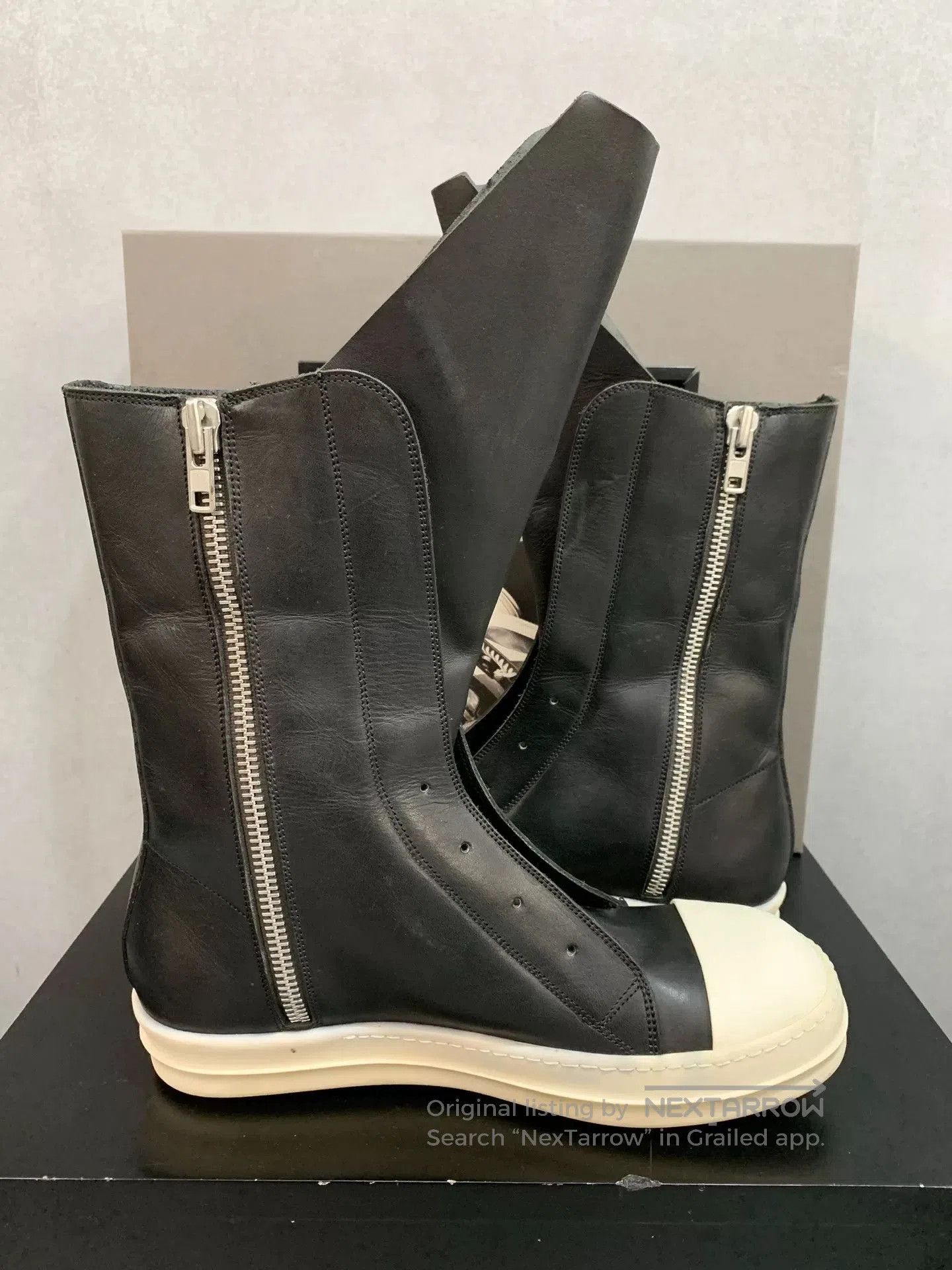 Rick Owens Rick Owens Leather Long Tongue Boots. Size US 7.5 / EU 40-41 - 6 Thumbnail