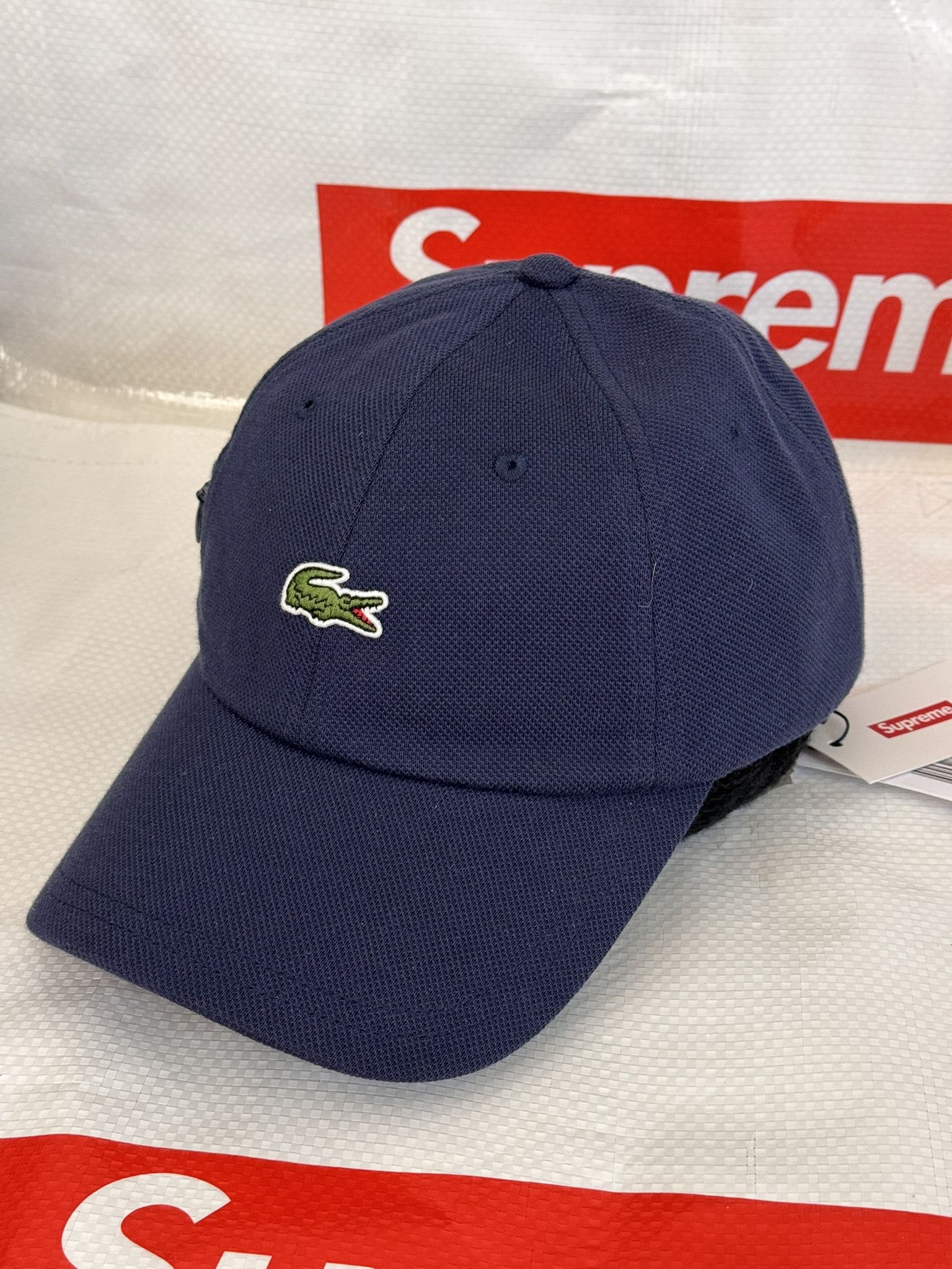 Lacoste × Supreme 6-PANELCAP Supreme LACOSTE Pique 6-Panel (FW19) - $68