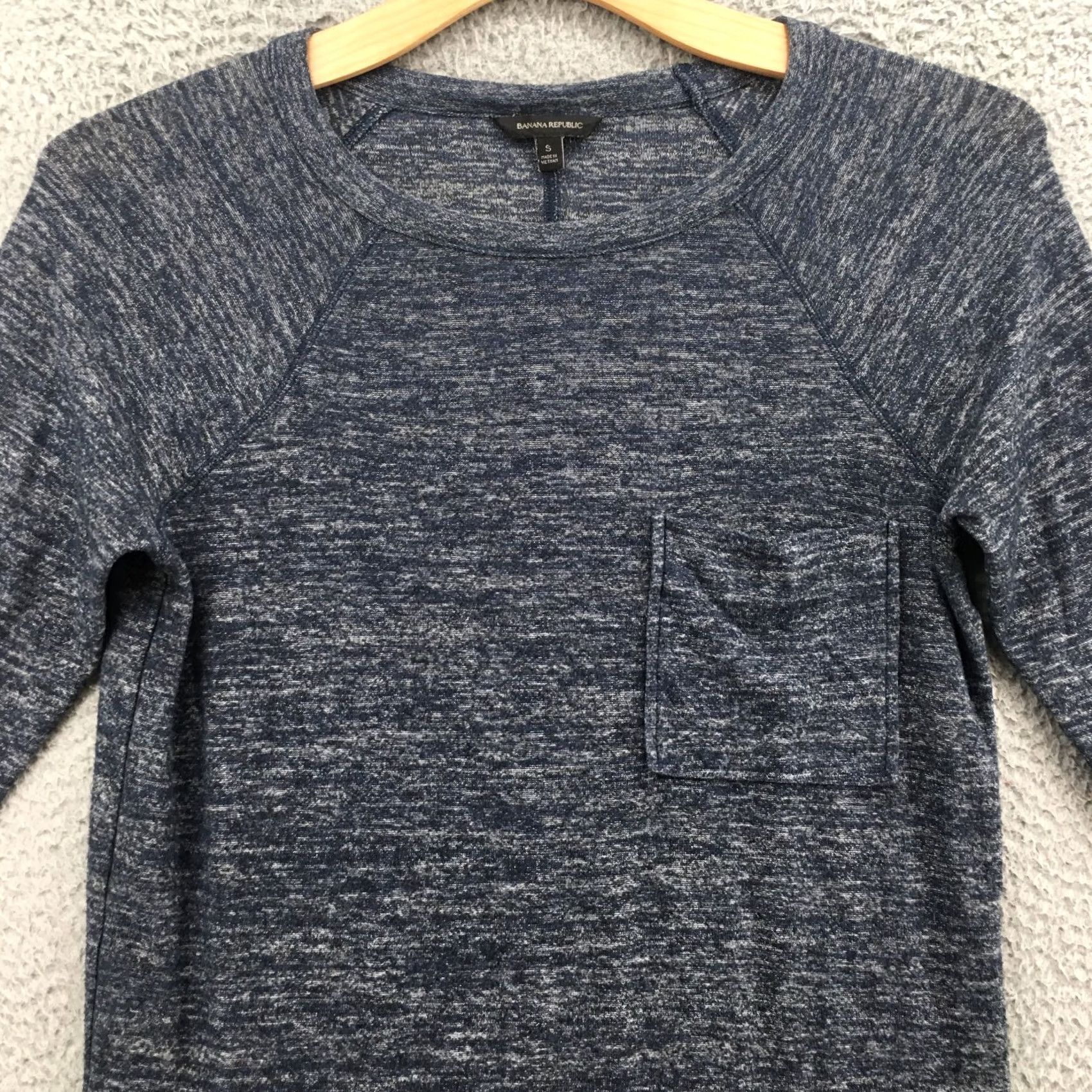 Banana Republic Banana Republic Knitted Tee Top Womens S Blue Raglan Sleeve Round Neck pocket Shirt Size S / US 4 / IT 40 - 3 Thumbnail