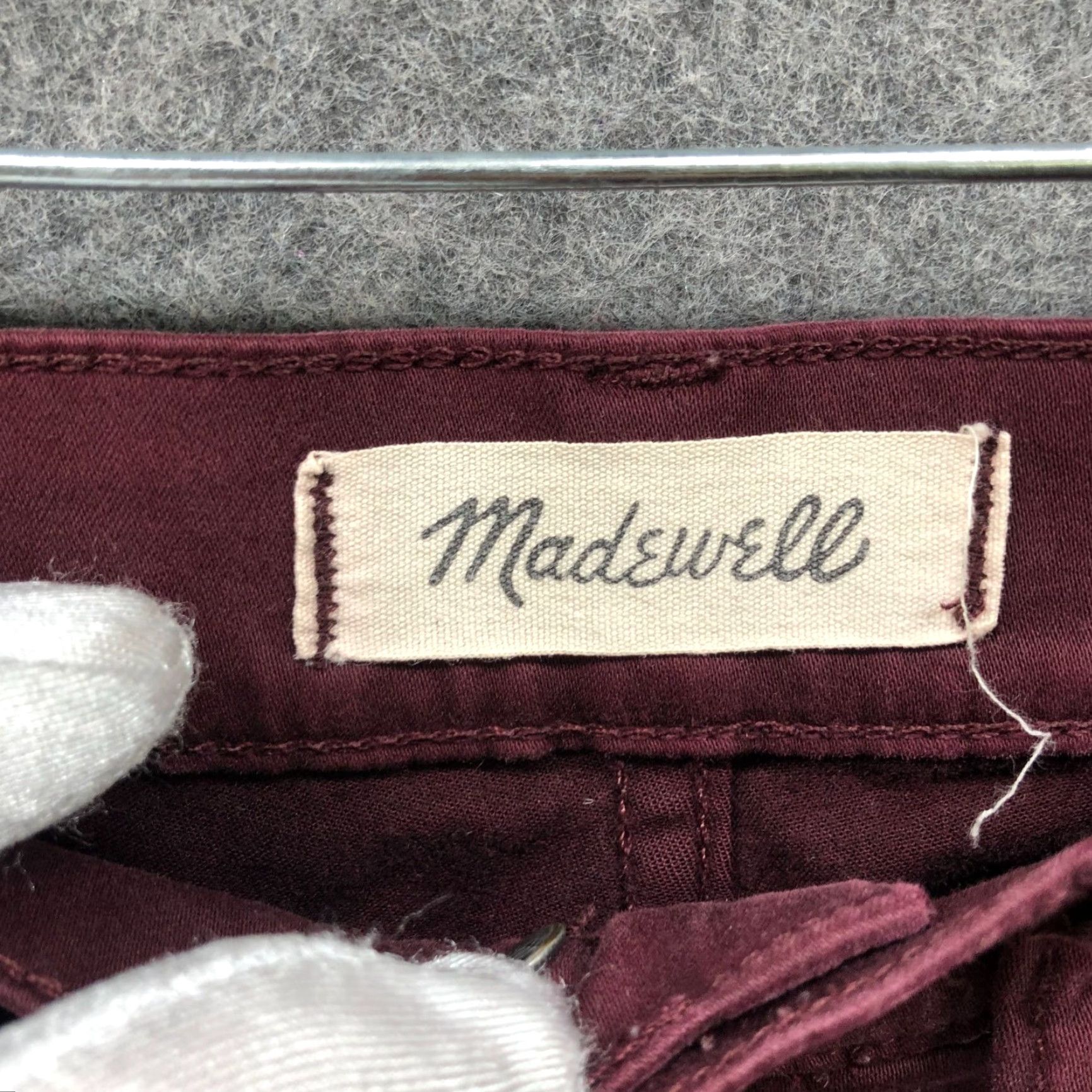 Madewell Madewell 9'' High Rise Skinny Chino Pants Womens 27 Burgundy 5 Pocket Pants Slim Clean Vintage: No (if allowed) Size 27" / US 4 / IT 40 - 5 Thumbnail