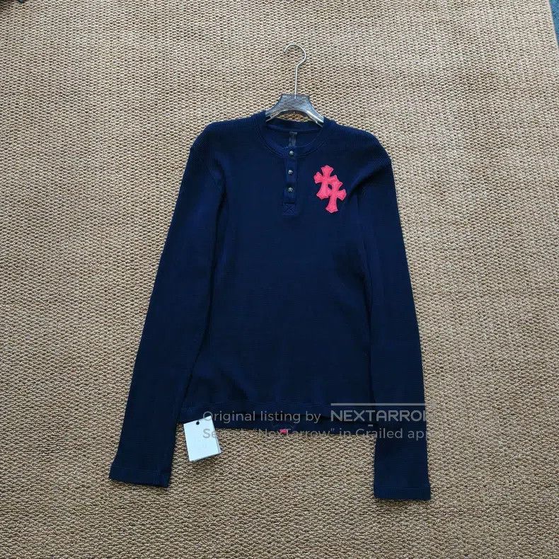 CHROME HEARTS Size S Three silver buttons and cross skin Wa